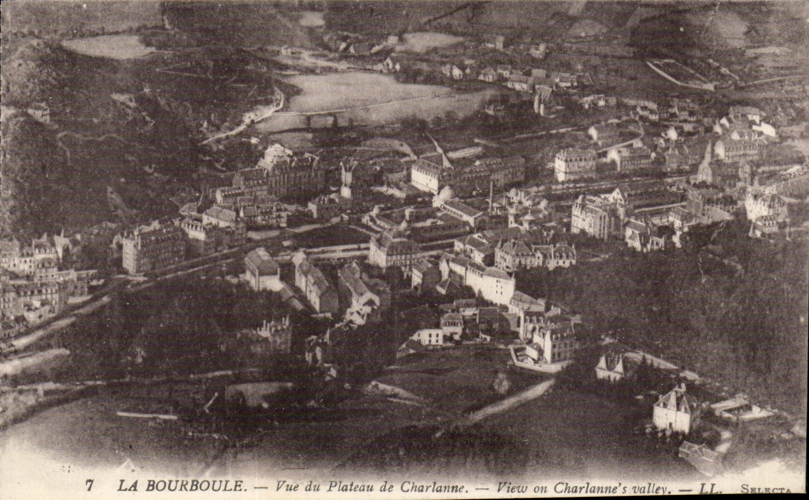 Bourboule CPA gesehen von der Platte von Charlanne