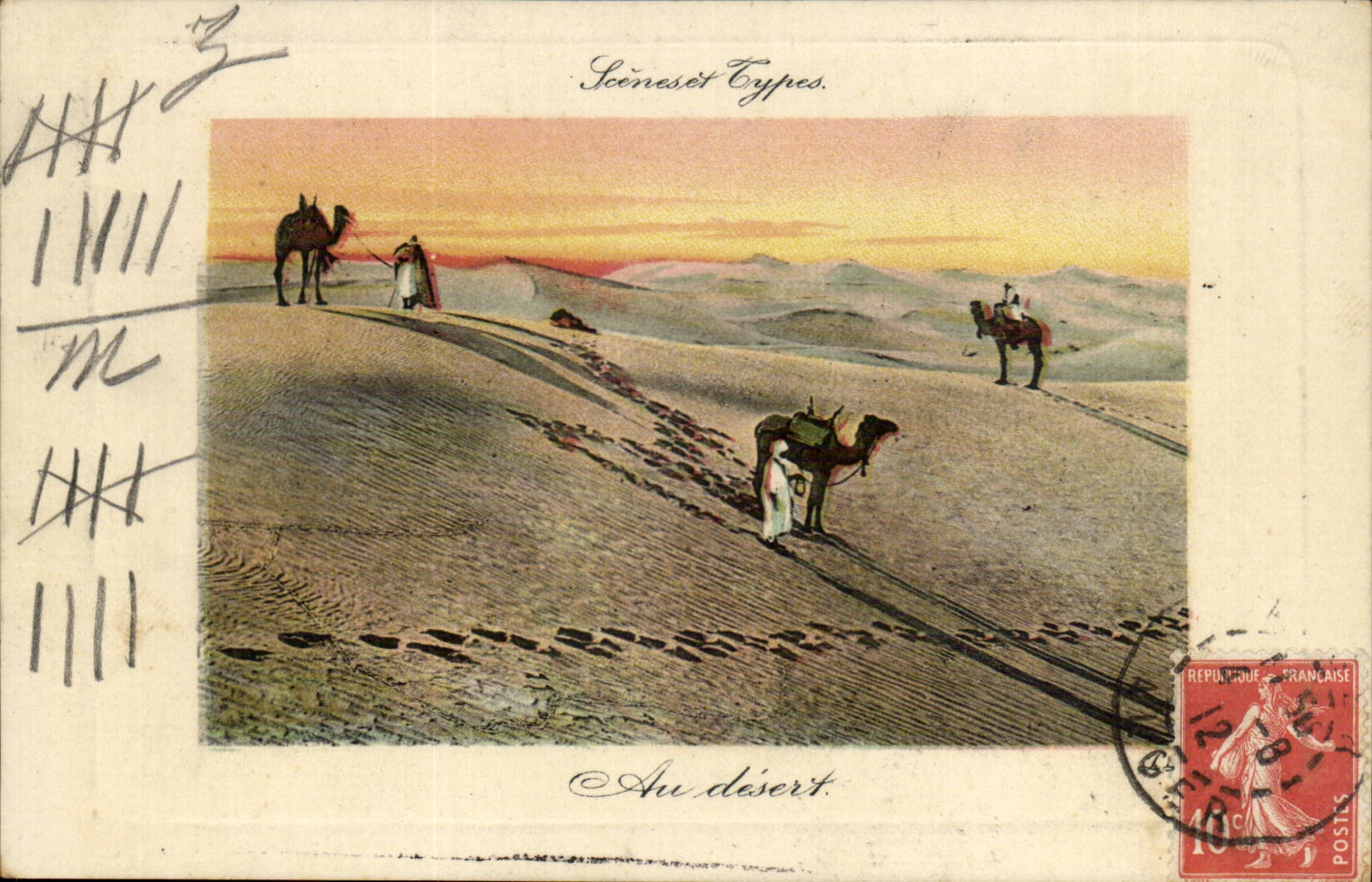 Algeria Algiers CPA Scenes and standards With the desert (camel camel)