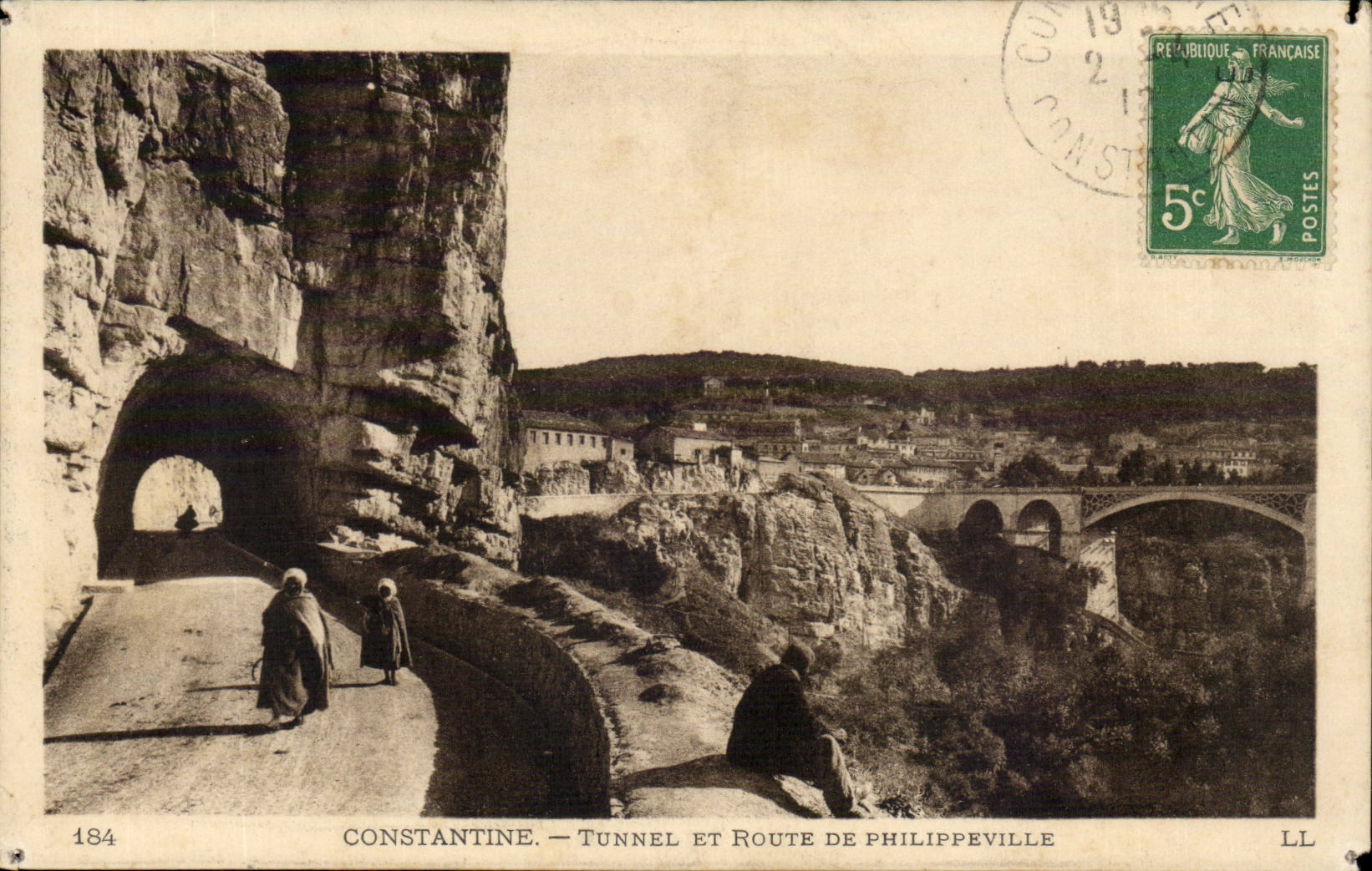 Algeria Constantine CPA Tunnel and road of Phillipeville