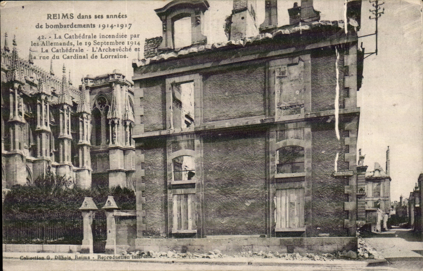 Reims in seinen Jahren von Bombardierung 1914 1917 CPA das gesetzte Feuer der Kathedrale durch zum Deutschen