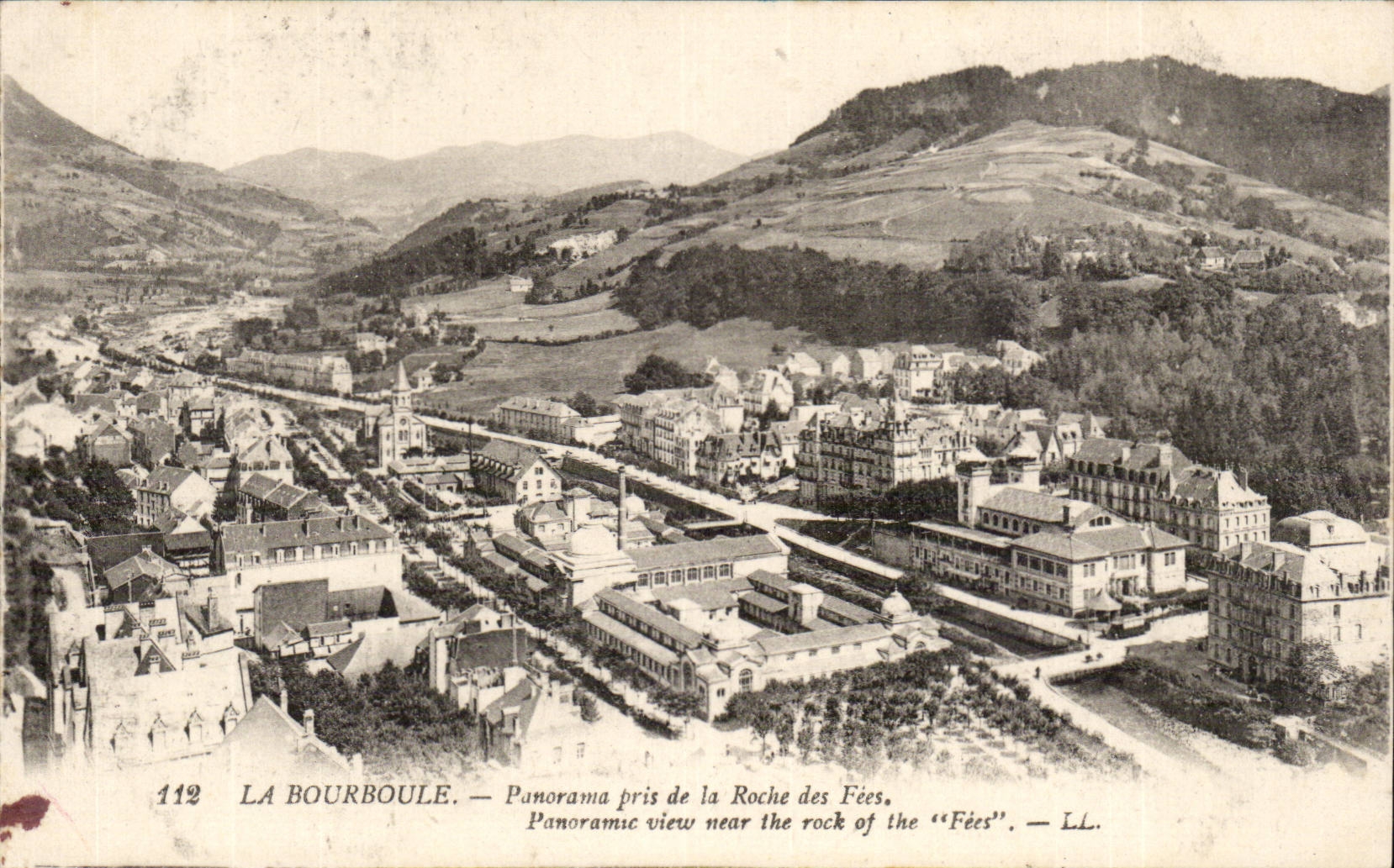 Bourboule CPA Panorama genommen vom Felsen der Feen