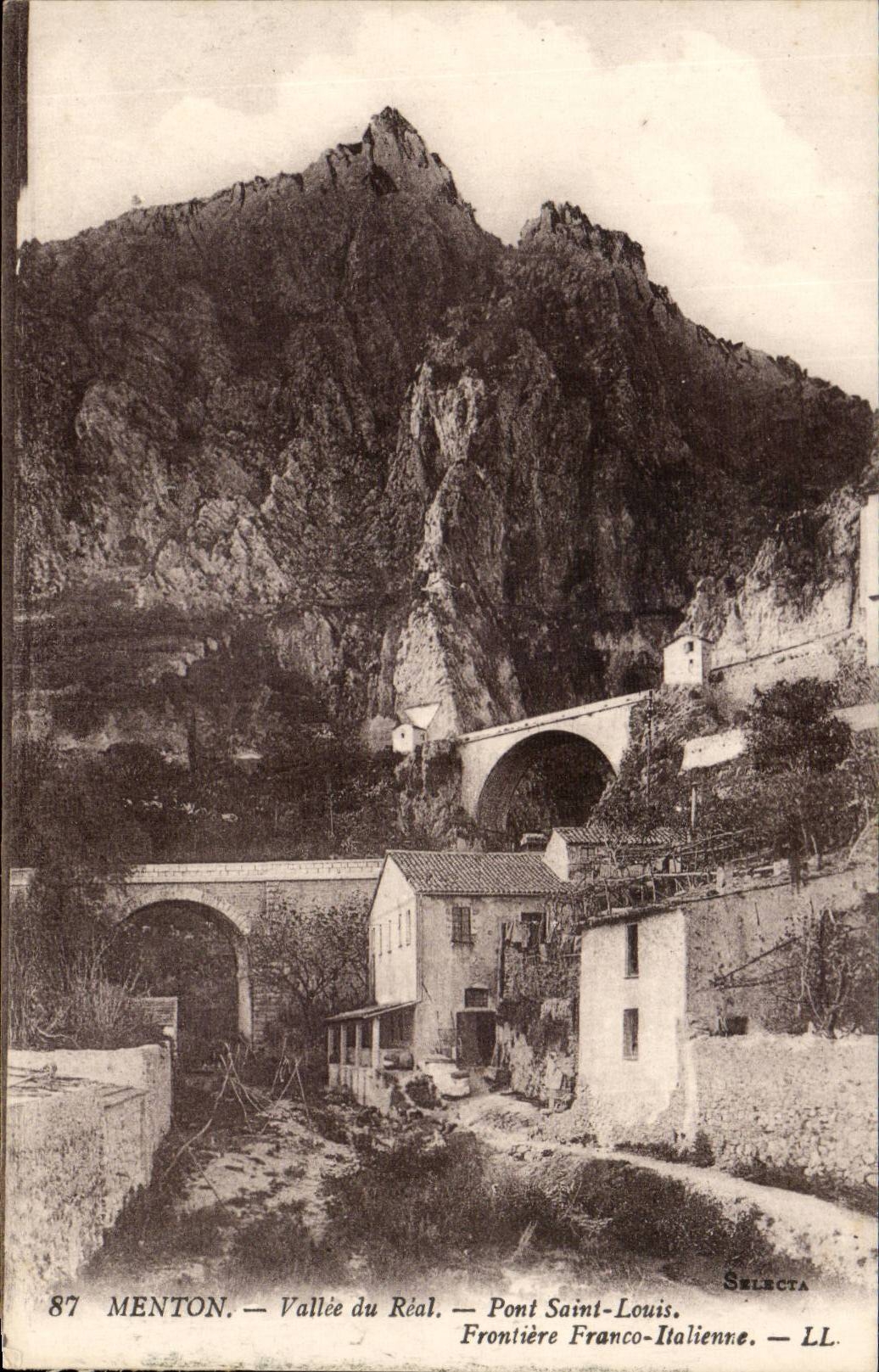 Menton CPA Valley of Real Holy Bridge Louis Free Italian Border