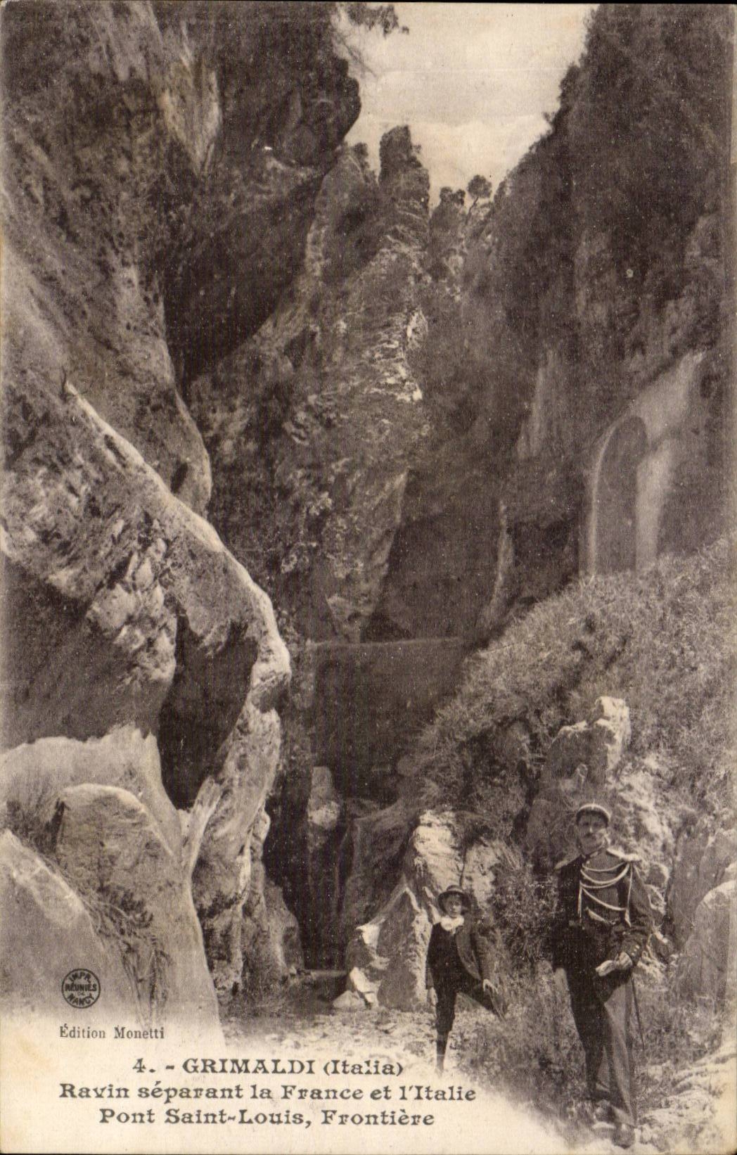 GRimaldi (Italien Italien) CPA die Schlucht die Frankreich trennen und Italien uberbrucken St- Louisrand