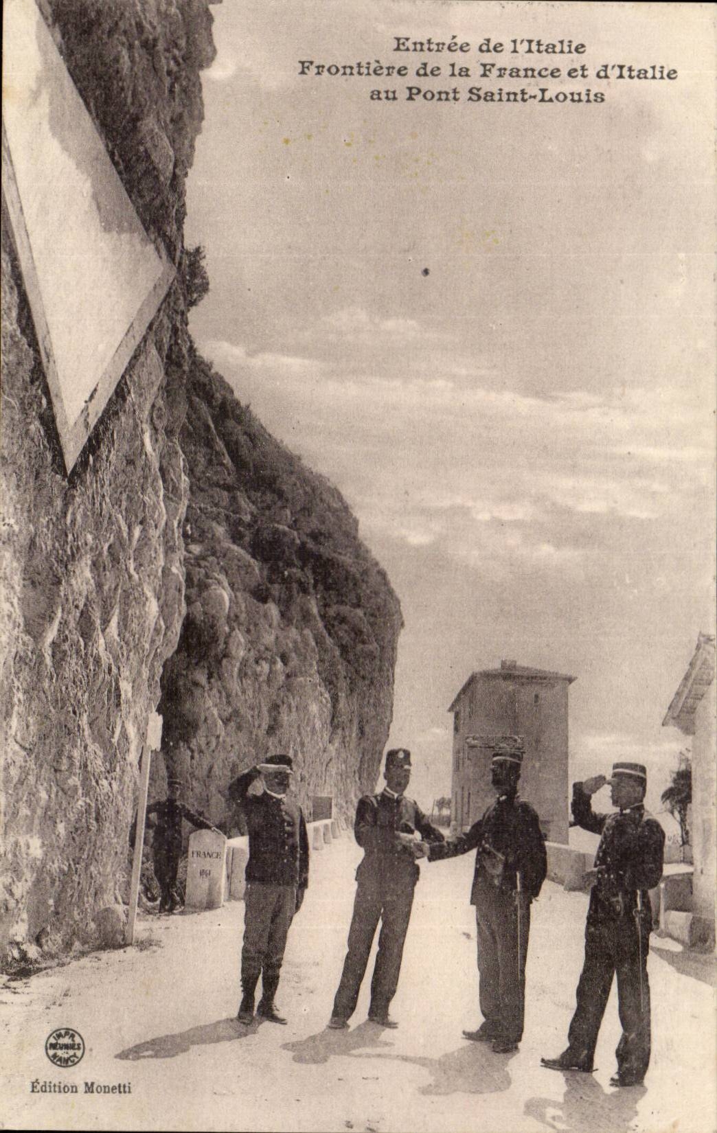 Eingang Randes des Italien-CPA von Frankreich und von Italien zur heiligen Brucke Louis (Gendarmes)