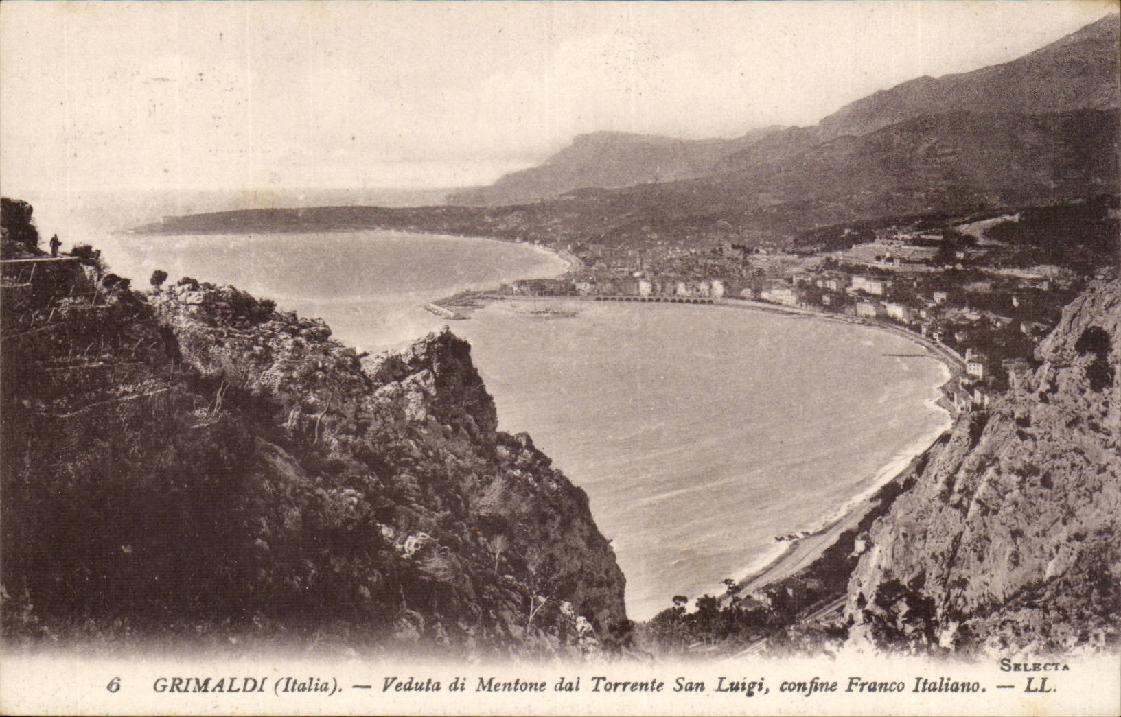 GRimaldi CPA Italia Veduta di Mentone dai Torrente SAn Luigi Confines Italiono Free