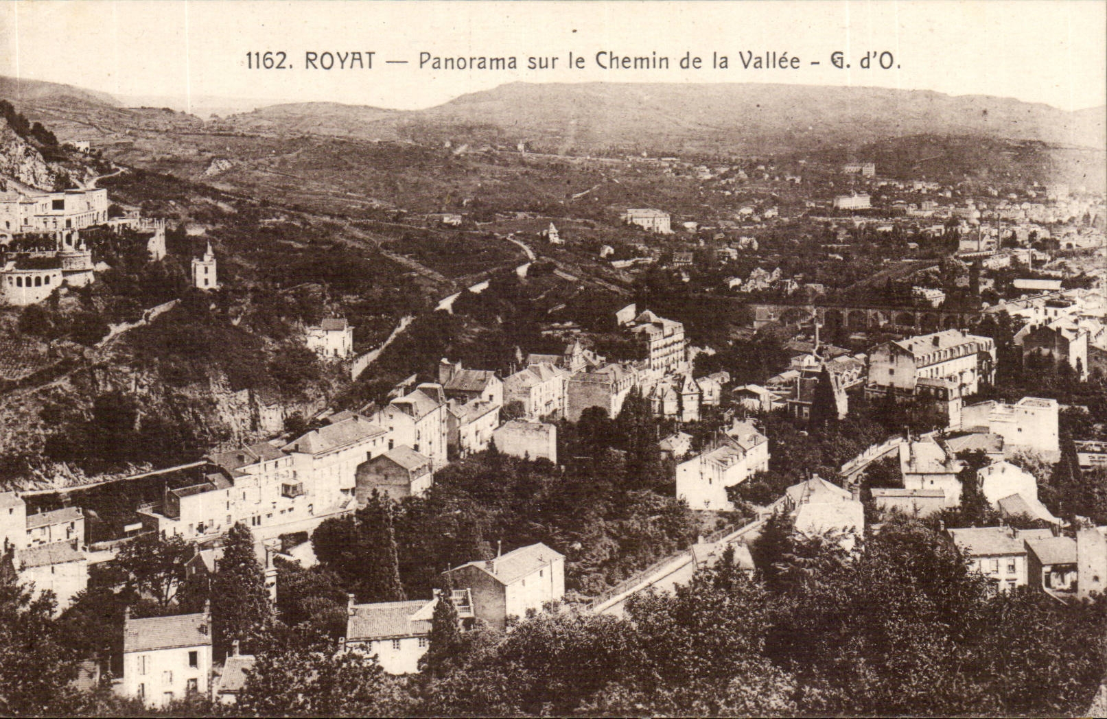 Royat CPA Panorama on the way of the valley