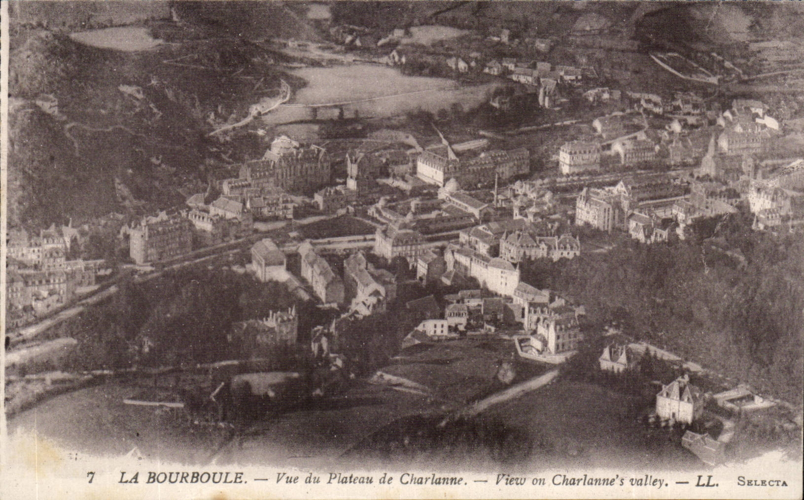 Bourboule CPA gesehen von der Platte von Charlanne