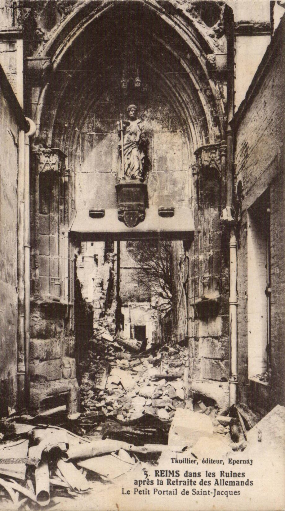 Reims in den Ruinen nach dem Ruhestand deutschen CPA das kleine Gatter von Saint Jacques