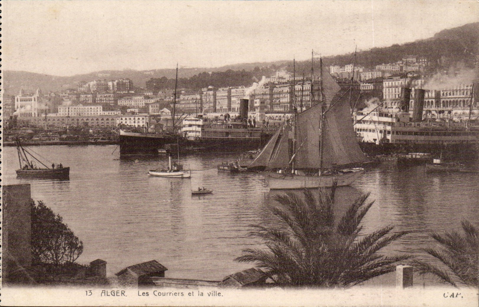 Algeria Algiers CPA mails of the city (boat boat)