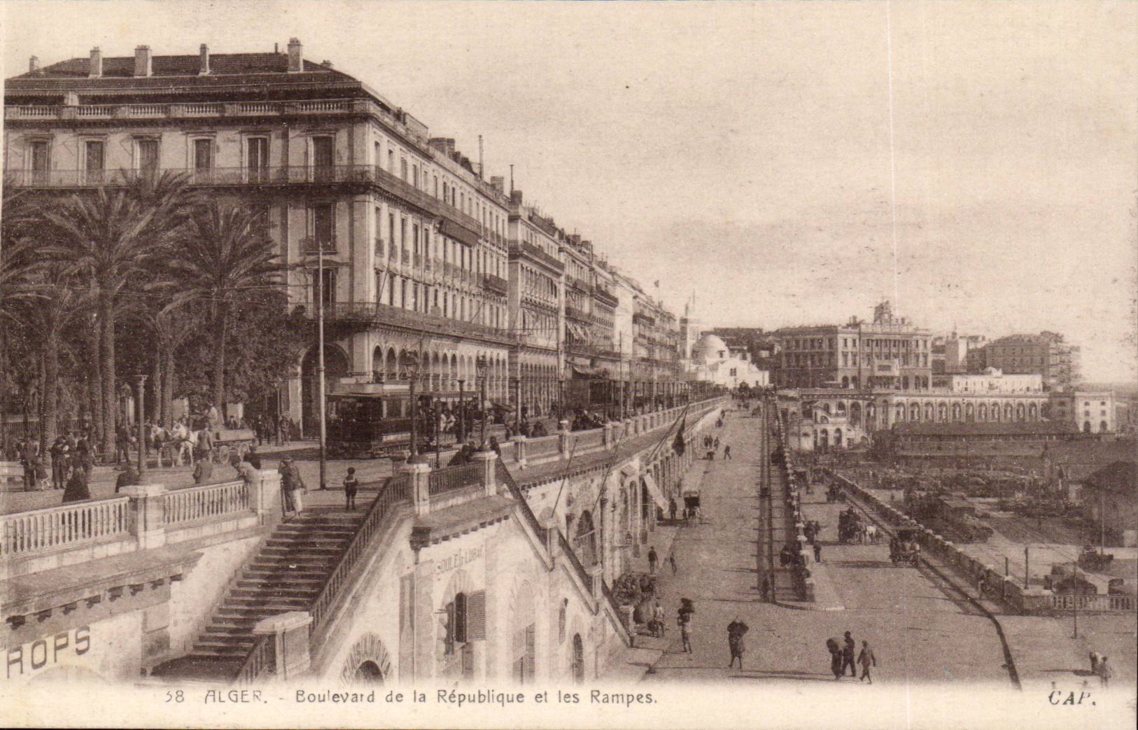 Algeria Algiers CPA Boulevard of the Republic and the slopes