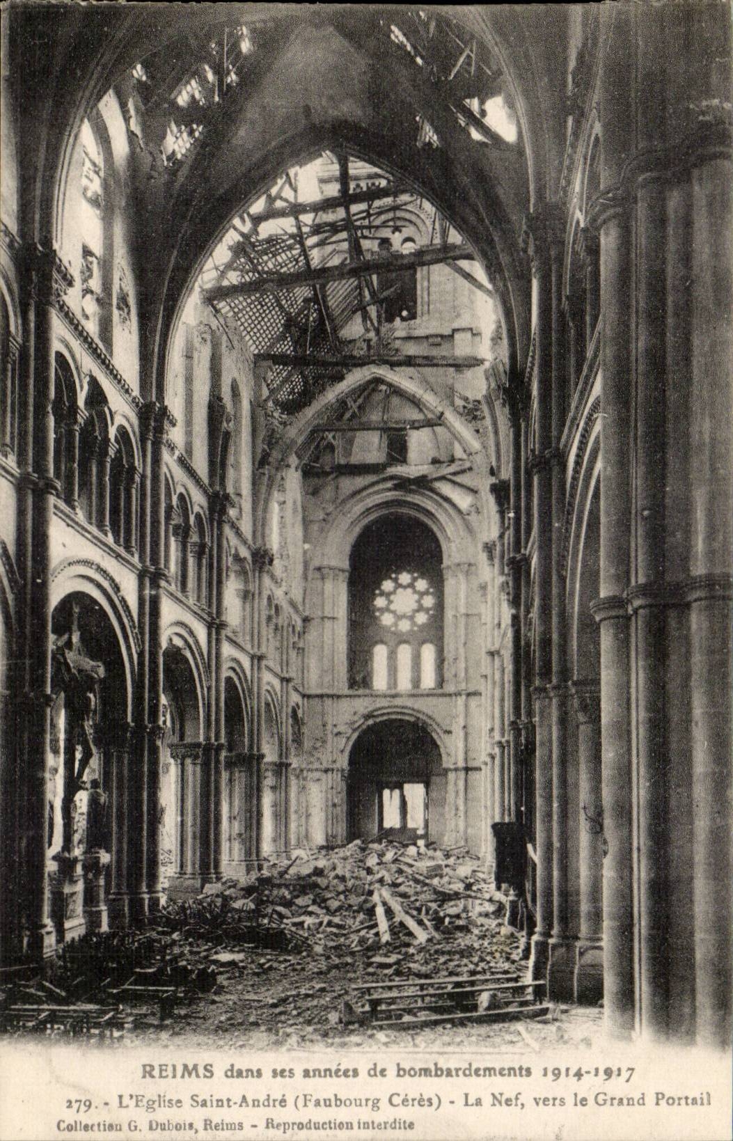 Reims in seinen Jahren von Bombardierung 1914 1917 CPA Kirche Saint Andre