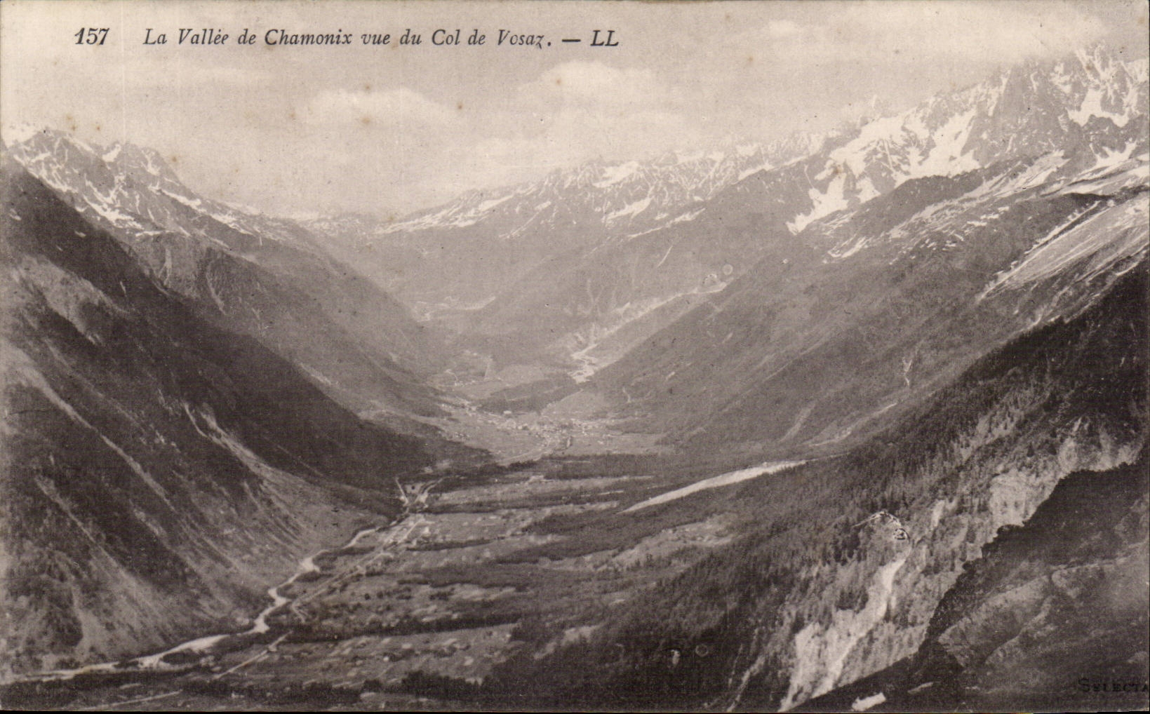 CPA Vallee de Chamonix vue du col de Vosaz