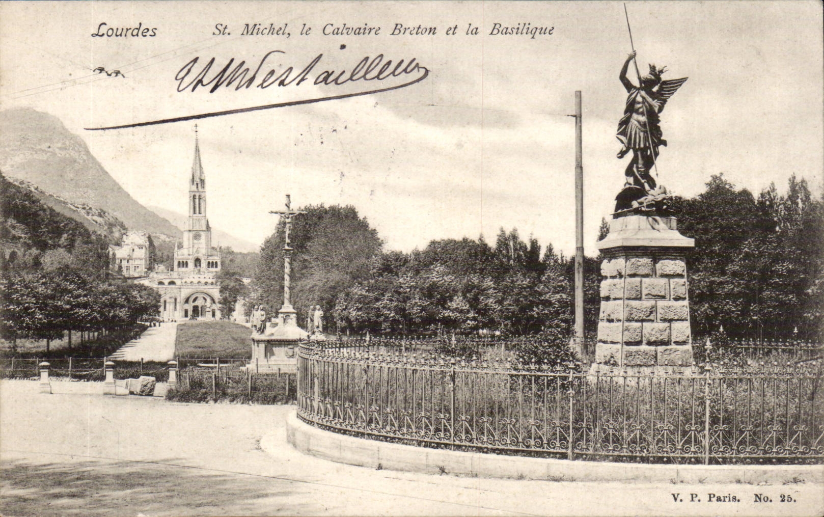 Lourdes CPA St Michel the Breton martyrdom and the basilica