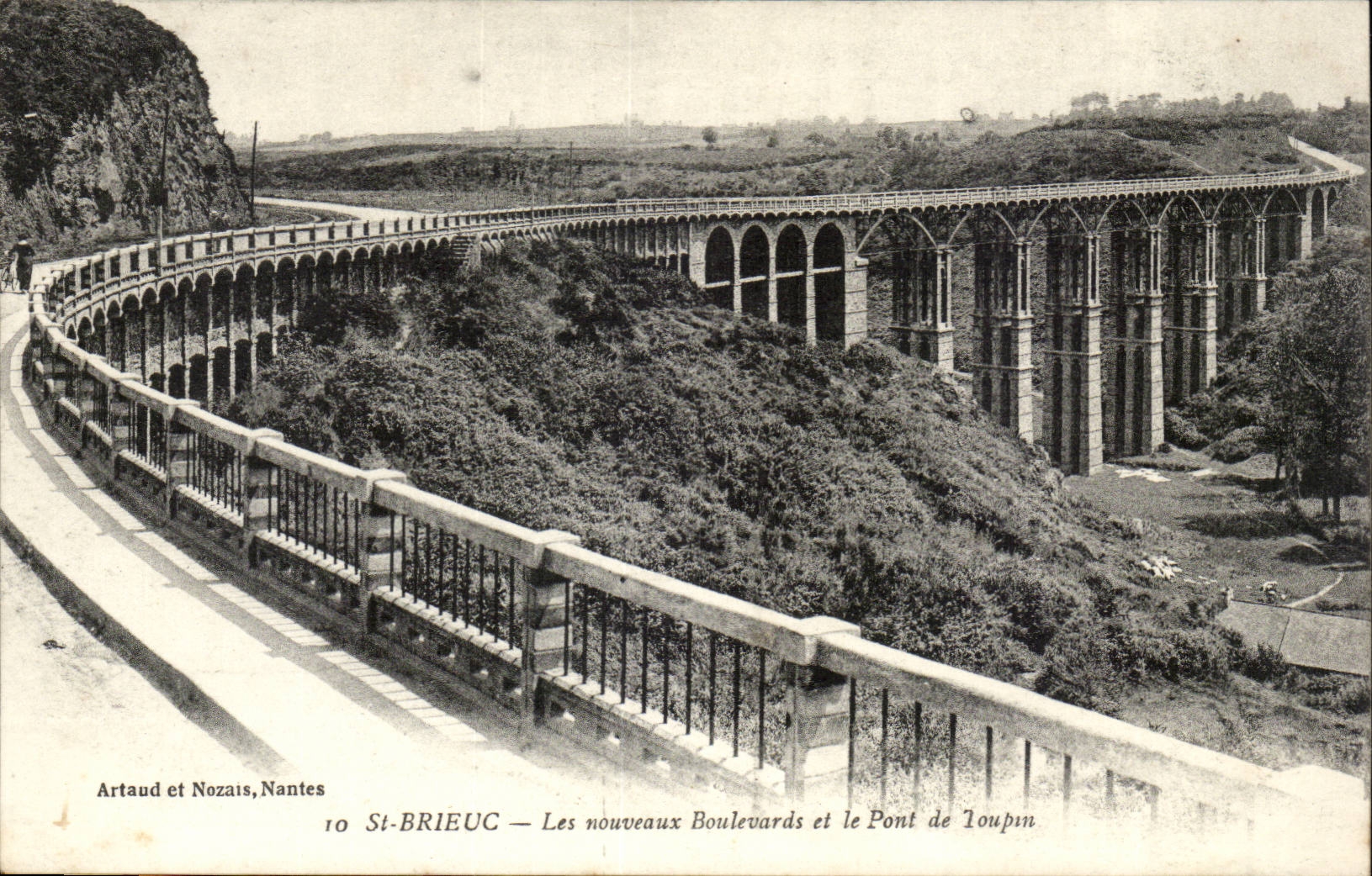 Saint Brieuc - New Boulevards and the Bridge of Loupin - bridge - CPA