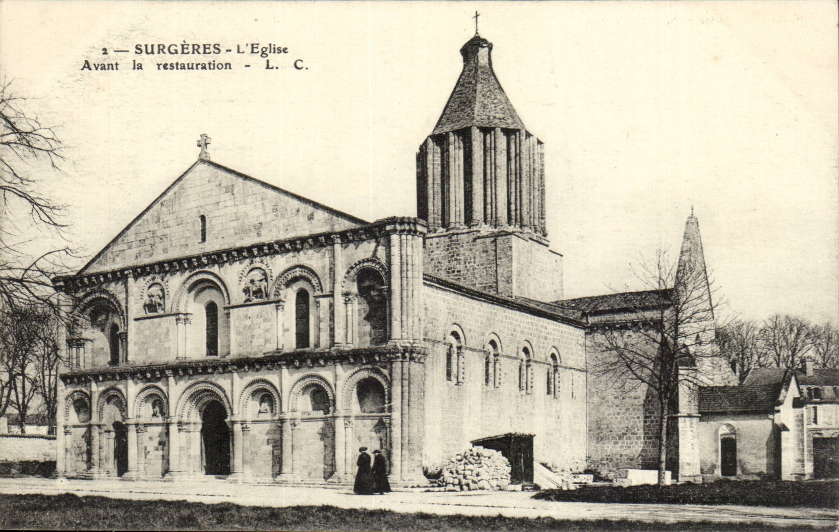Surgeres - the Church - Before the Restoration - CPA