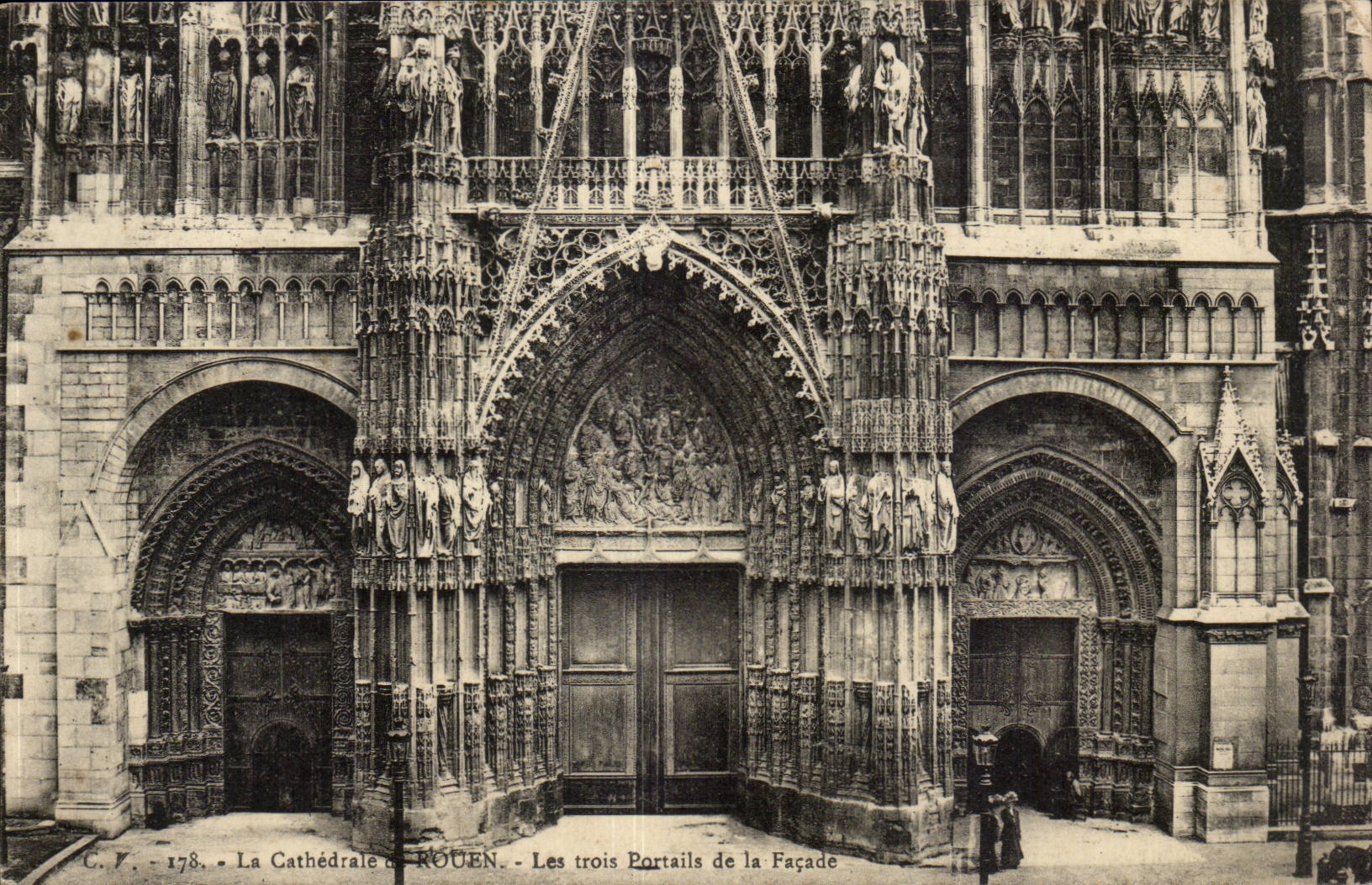 Rouen - the Cathedral - Three Gates of the Frontage - CPA