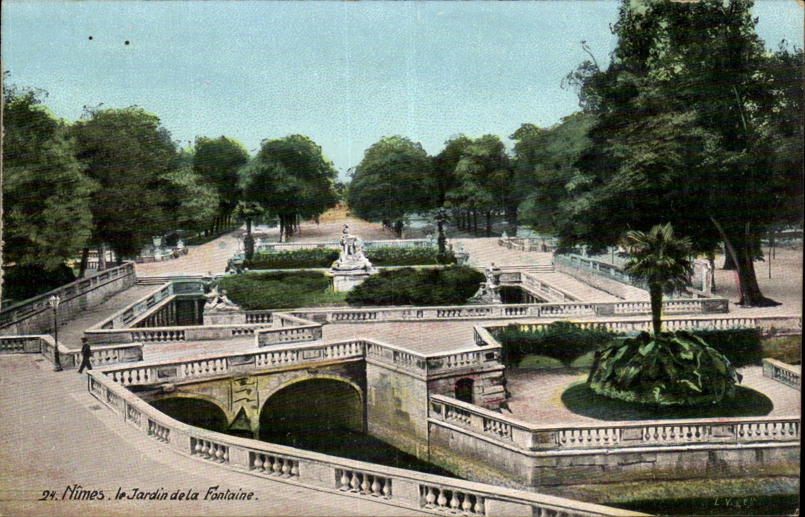 Nimes - der Garten des Brunnens - CPA