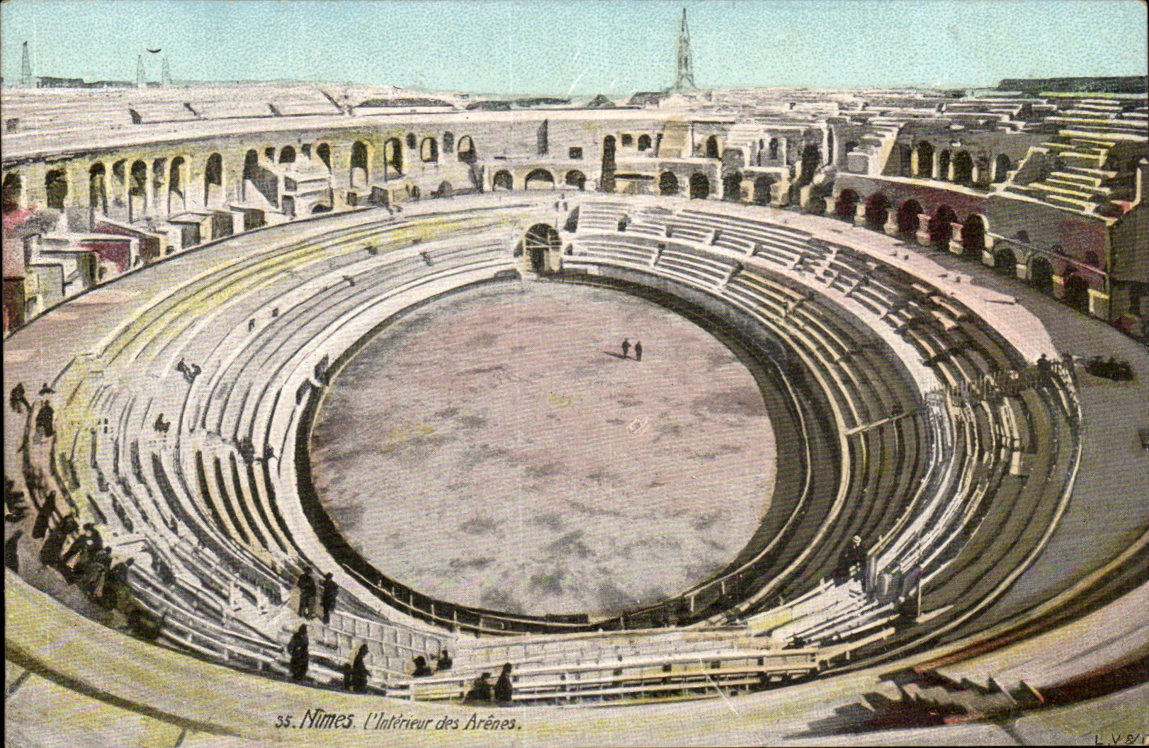 Nimes - Innenraum der Arena - CPA