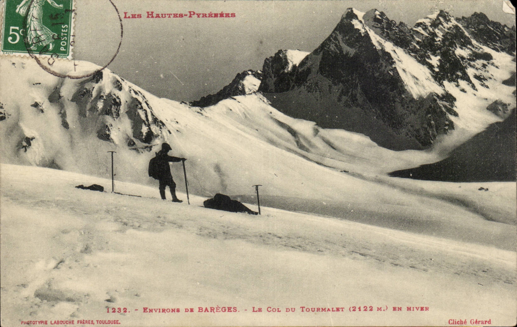Umlagerungen von Barieges CPA der Kragen von Tourmalet im Winter (Ski)