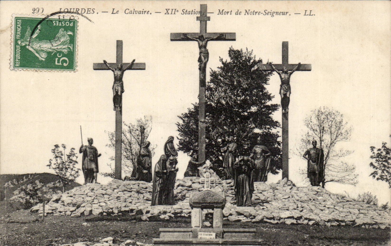 Lourdes CPA the martyrdom 12th station Dead of Our SEogneur