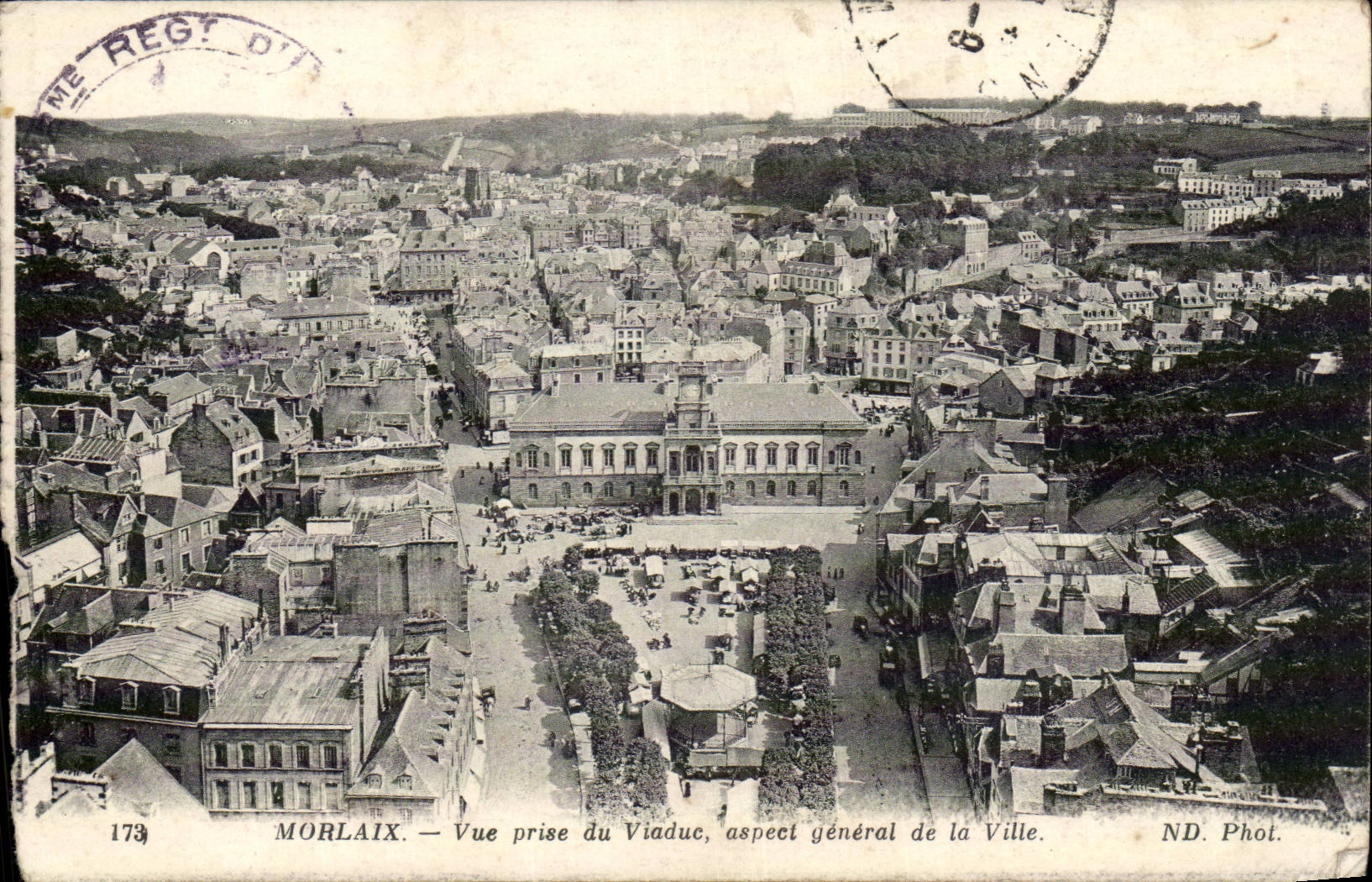 Morlaix CPA Vue prise du viadcu aspect generale de la ville