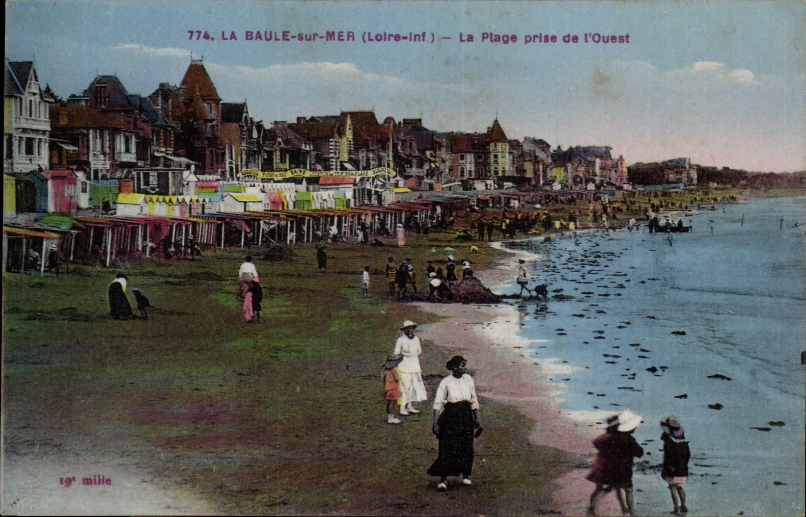 La Baule on Sea CPA the beach taken of the west