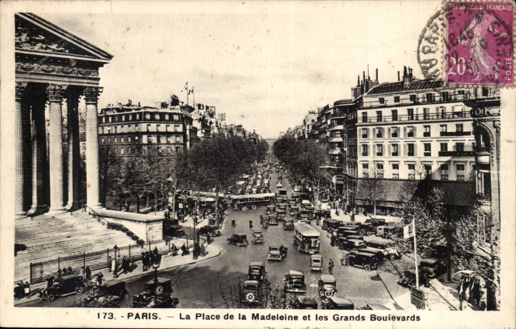 Paris CPA Place de la Madeleine et les grands boulevards