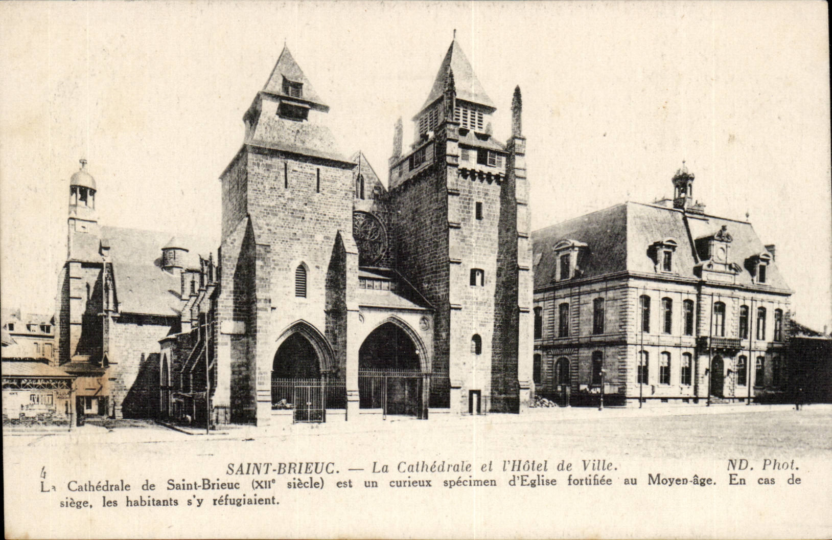 Saint Brieuc CPA the cathedral and the town hall