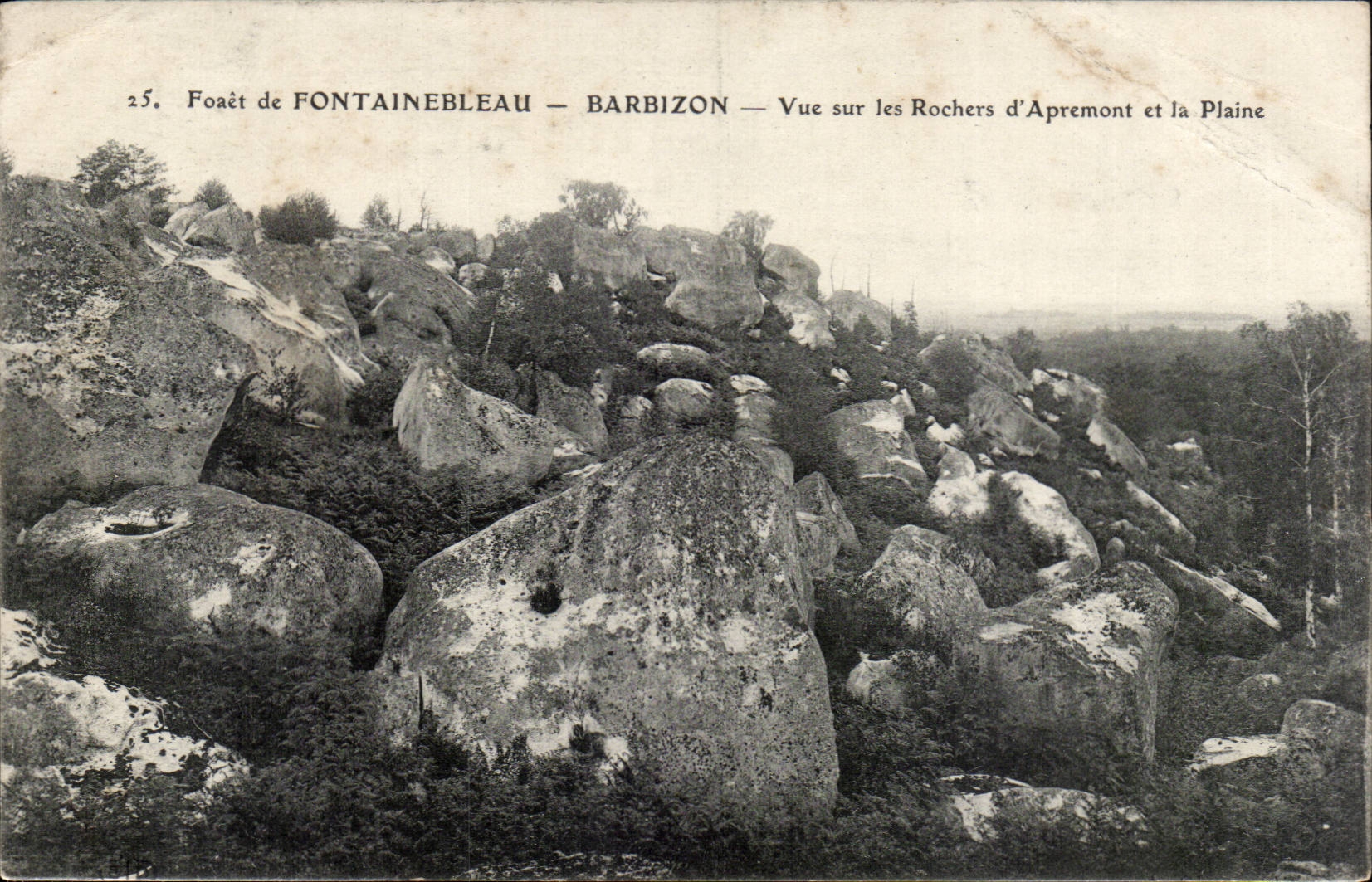 Barbizon - Drill of Fontainebleau - Sight on the Rocks of Apremont and the Plain - CPA
