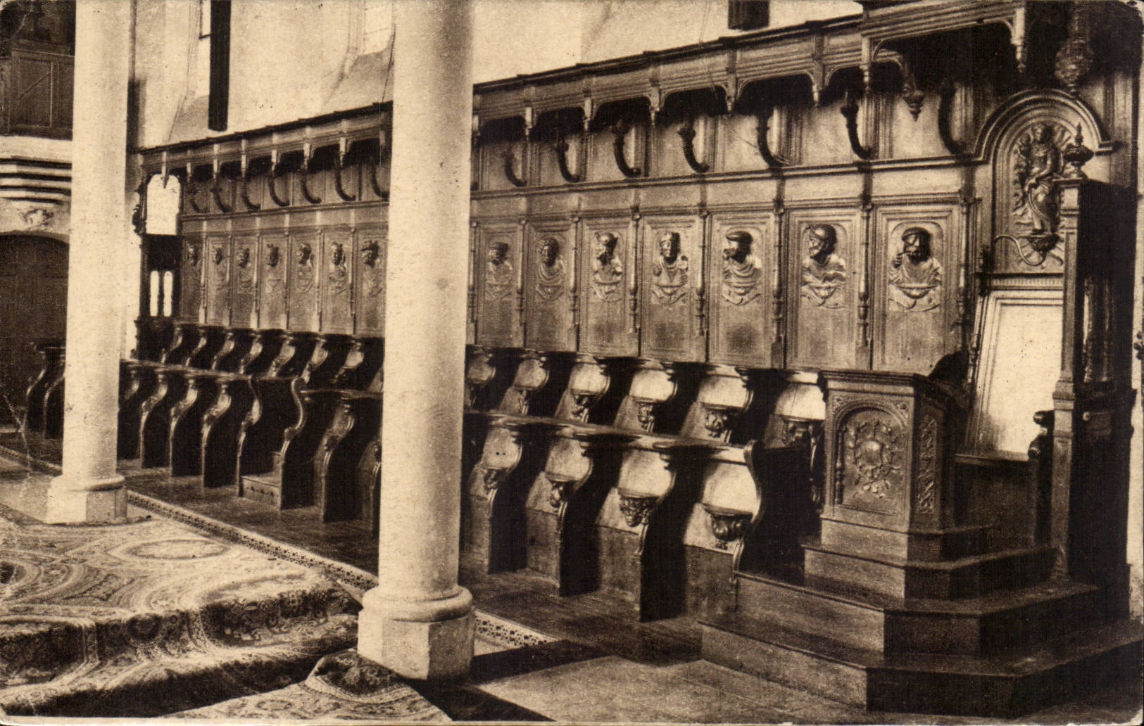 The Sarthe - Stalls of the Chorus of the Saint Pierre Abbey of Solesmes CPA