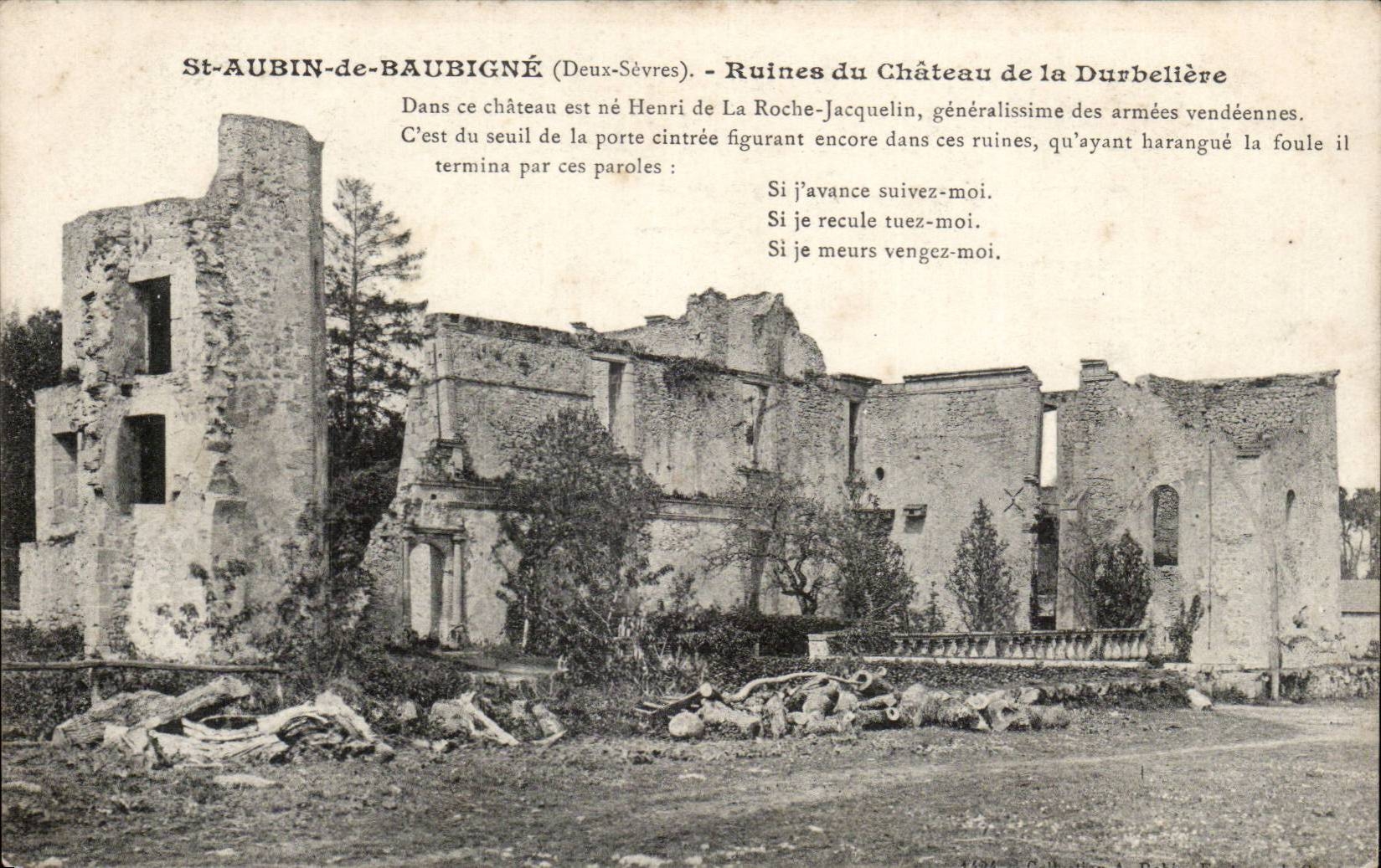 Saint Aubon de Baubigne CPA Ruins of the castle of Durbeliere