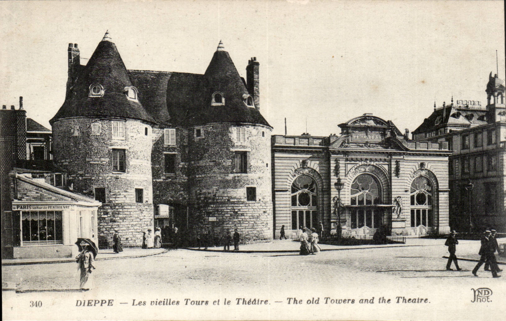 Dieppe CPA die alten Frauen ragt und das Theater hoch