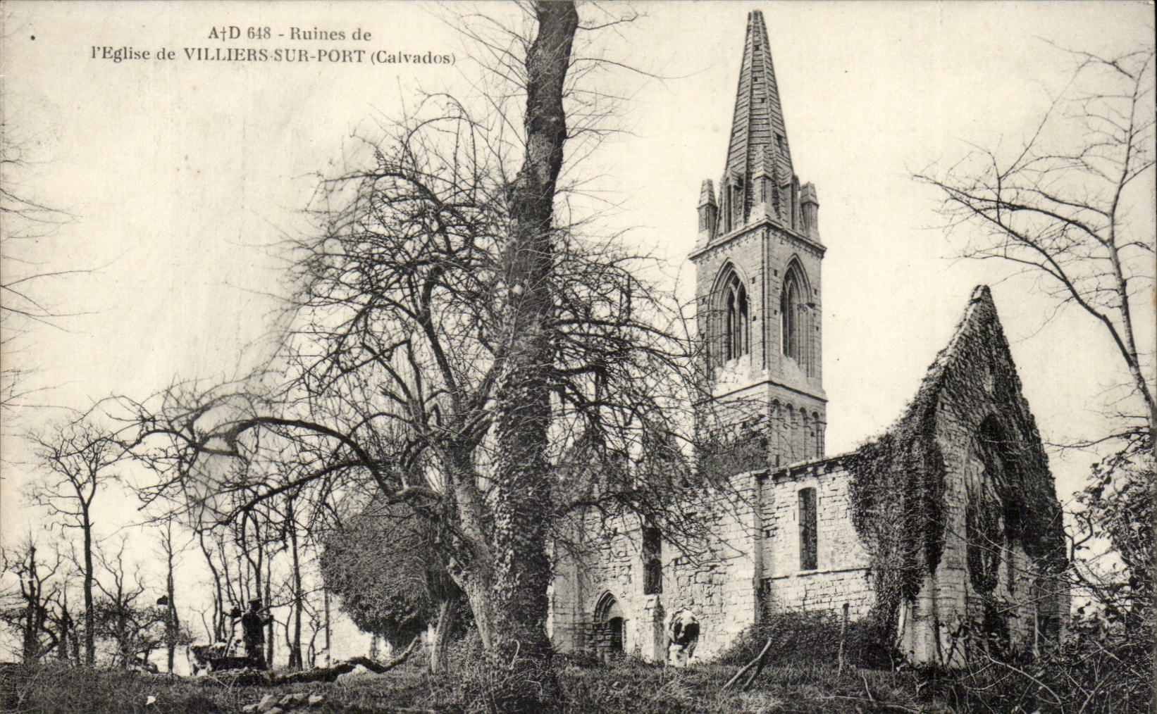 CPA Ruins of the church De Villeirs on Port