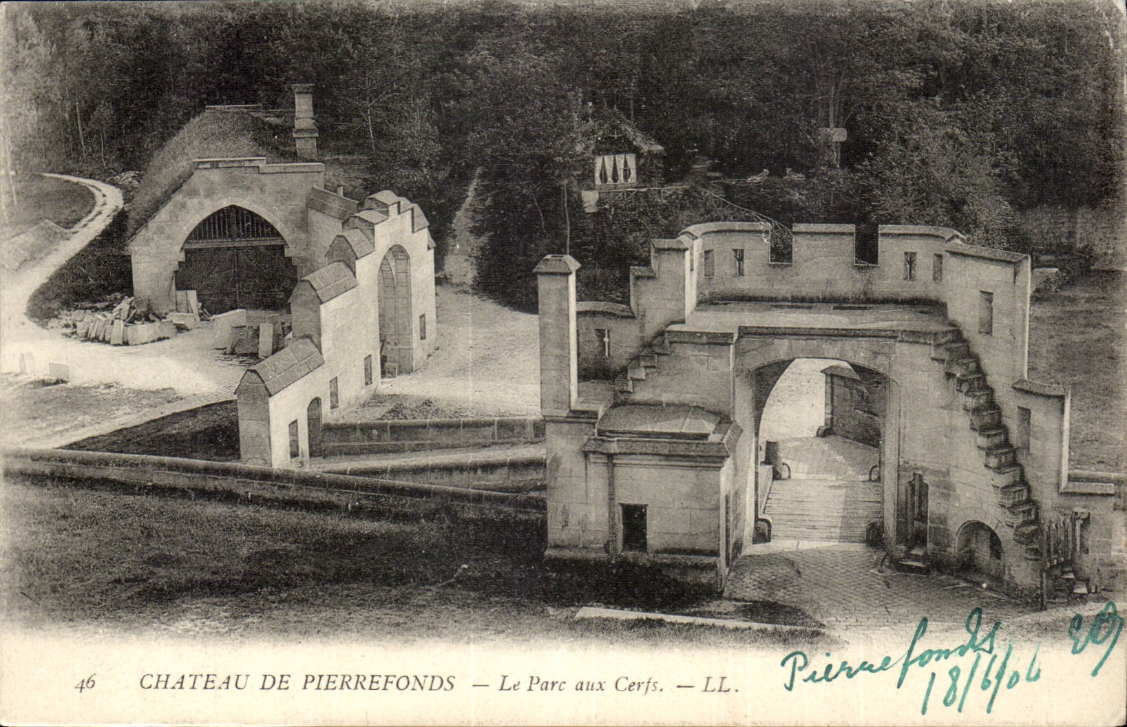 CPA Schloss von Pierrefonds der Park zu den Hirschen