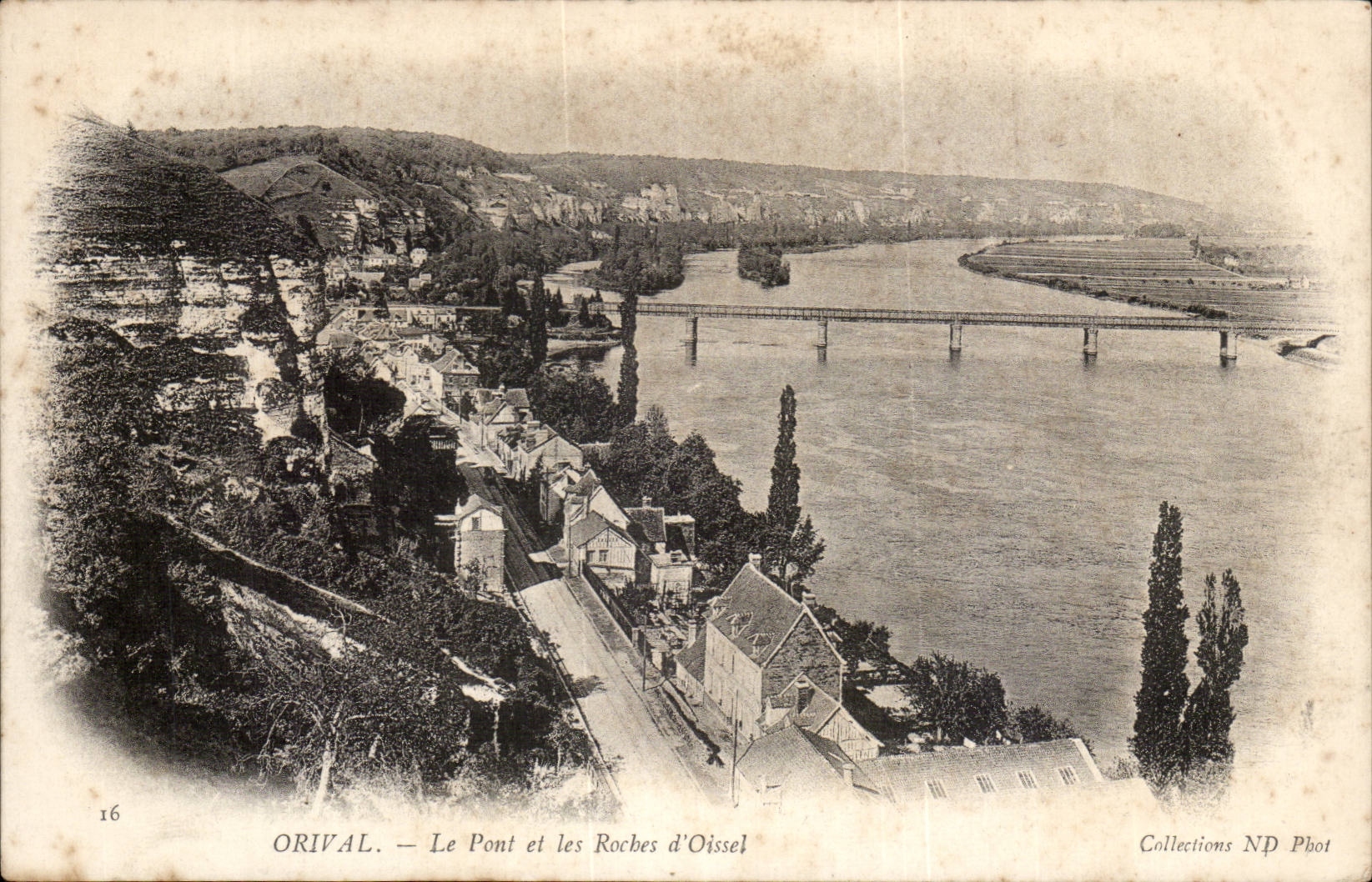 Orival CPA the bridge and rocks of Oissel