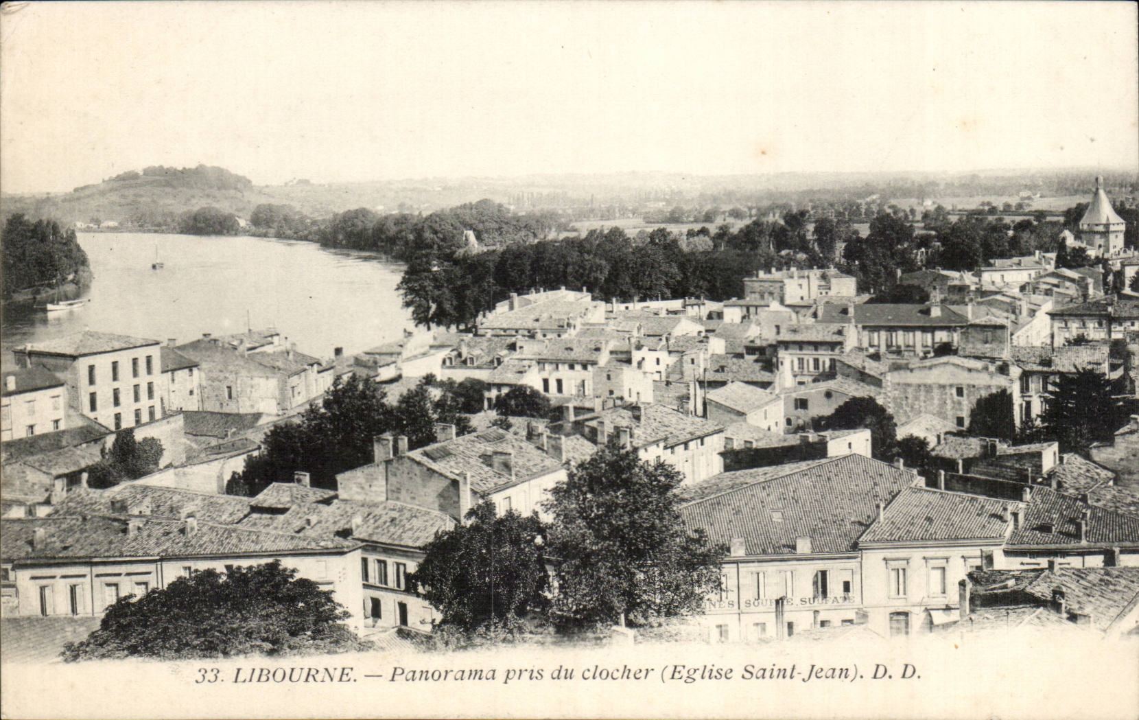 Libourne CPA Panorama genommen vom Glockeaufsatz (Kirche Saint Jean)