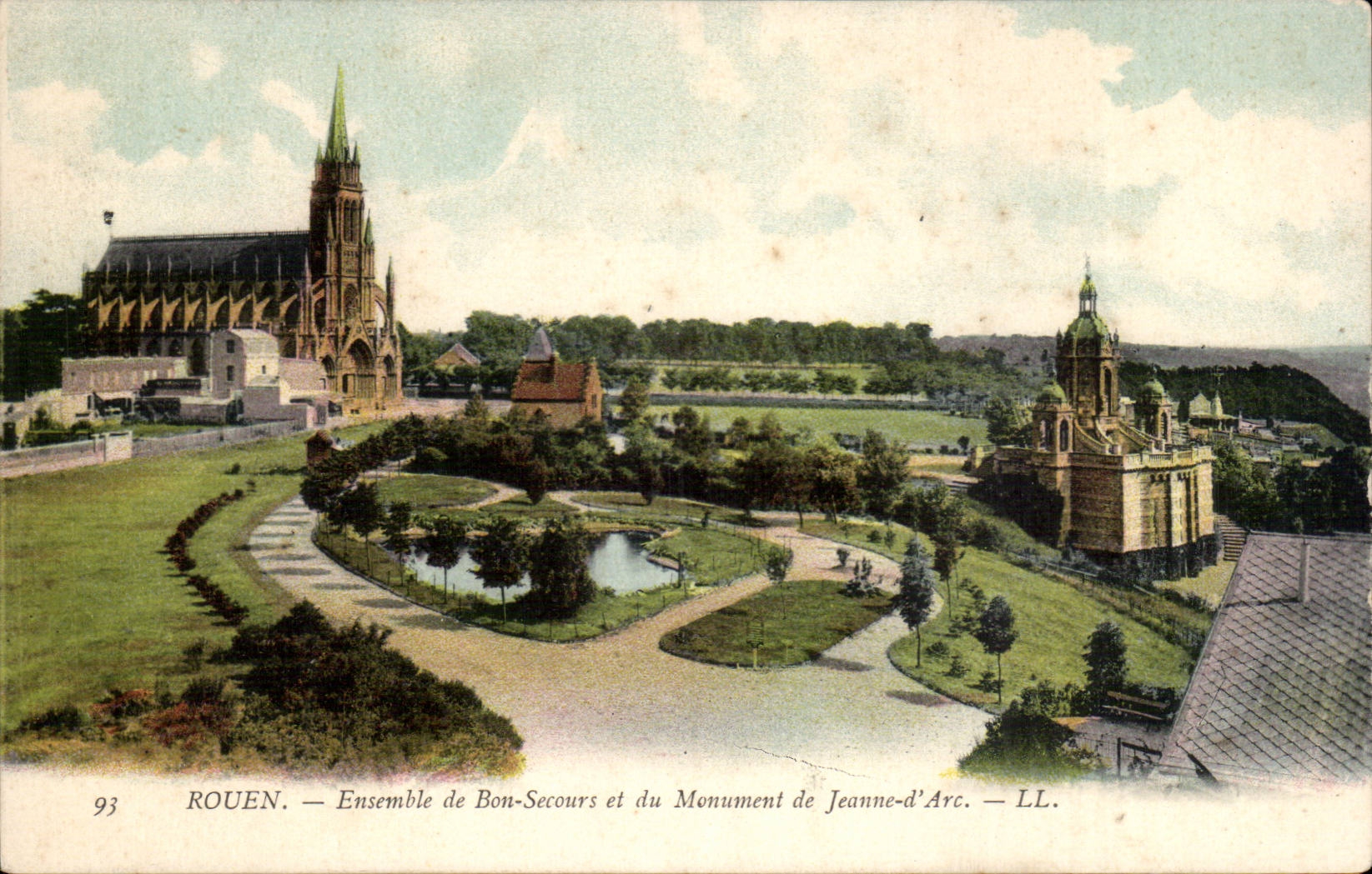 Rouen CPA Together of Good Help and the monument of Jeanne of arc