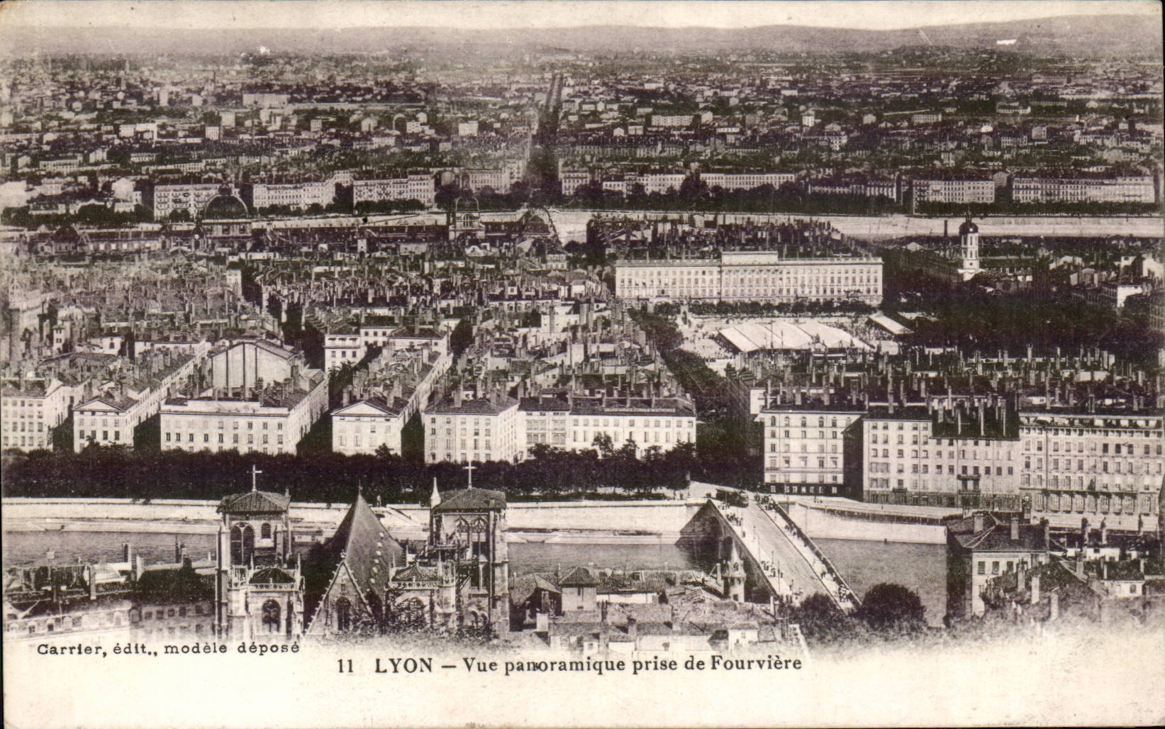 Lyon CPa Panoramic View taken of Fourviere
