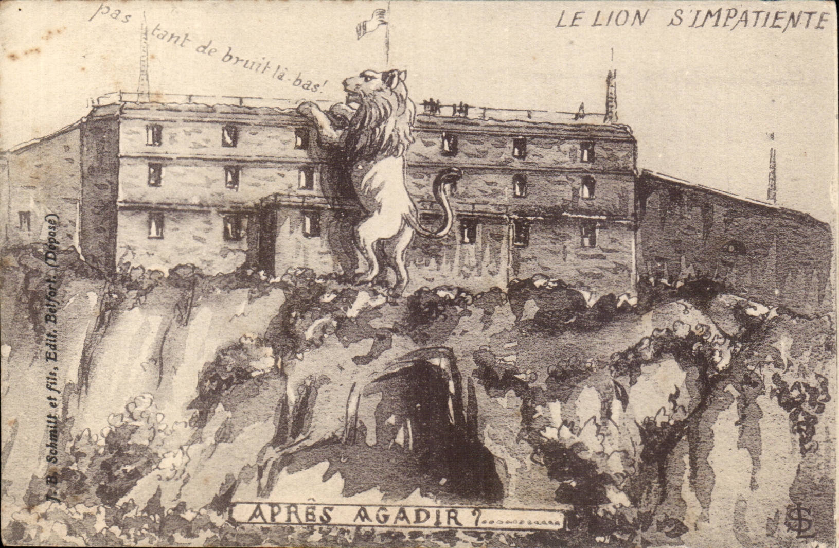 CPA Le lion s'impatiente Apres Agadir (Maroc) Belfort