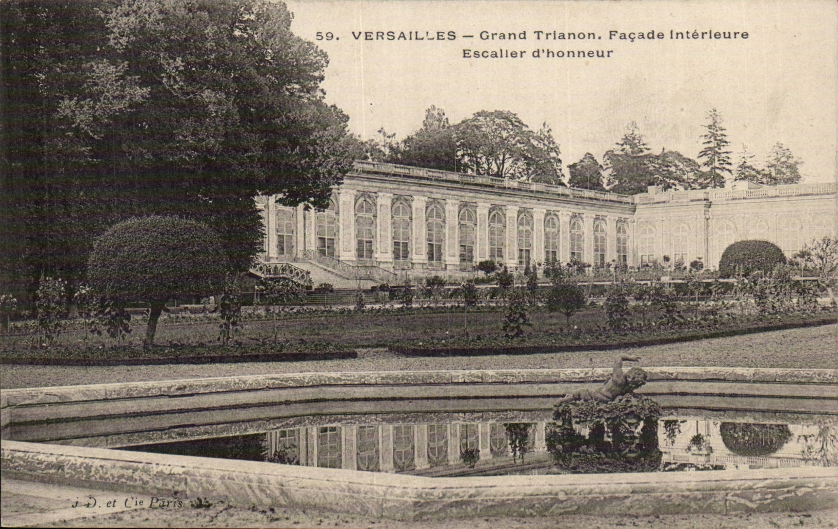 Versailles CPA Grand trianon Facade interieure Escalier d'honneur