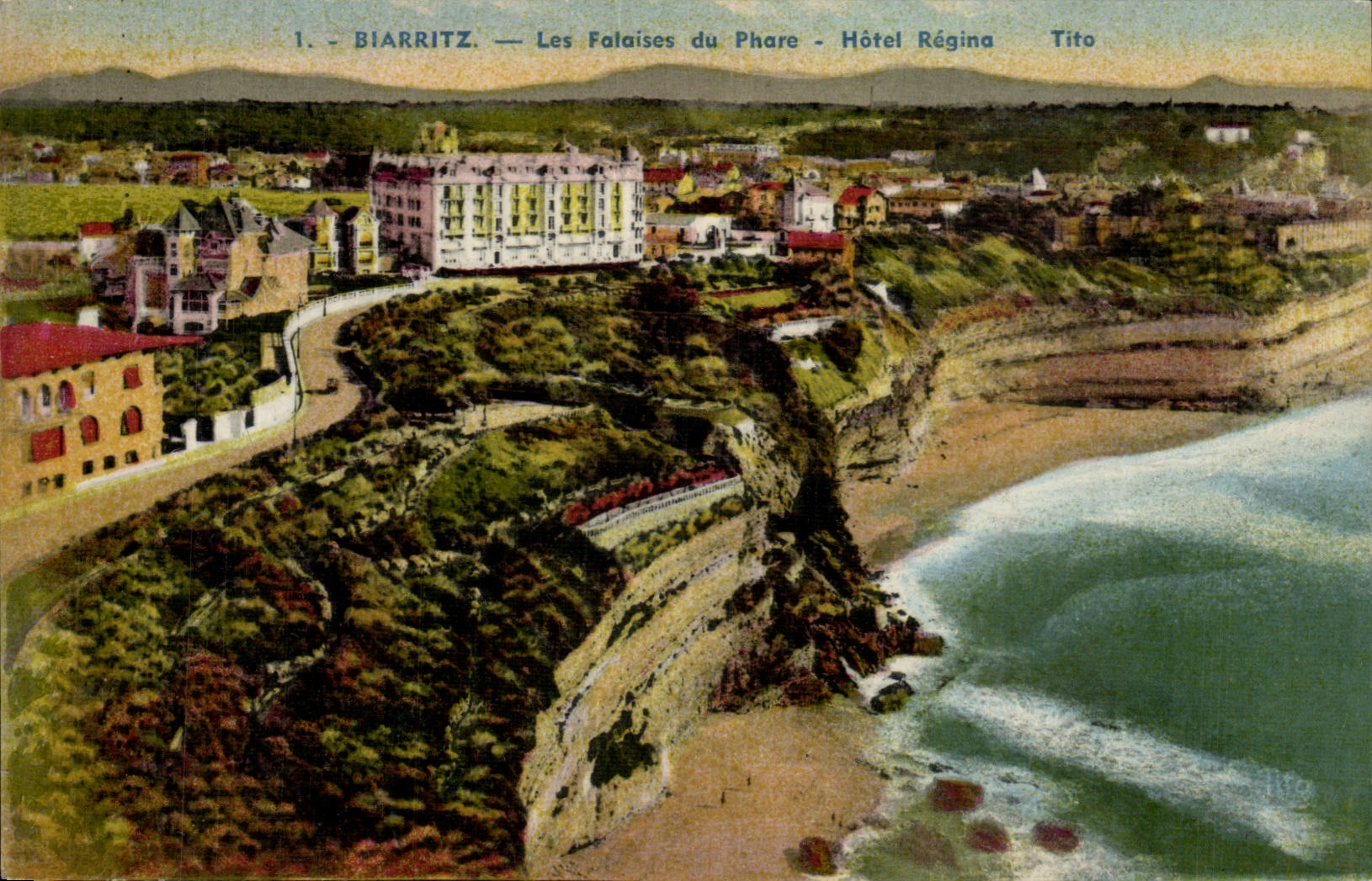 Biarritz CPA Les falaises du phare Hotel Regina (lighthouse)