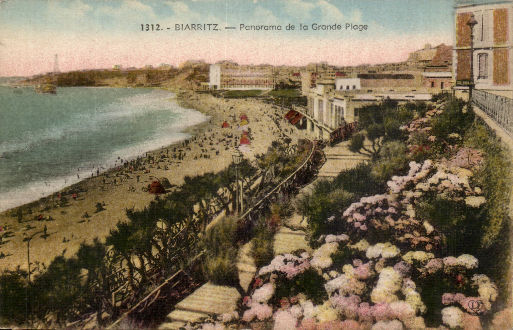 Biarritz CPA Panorama de la grande plage