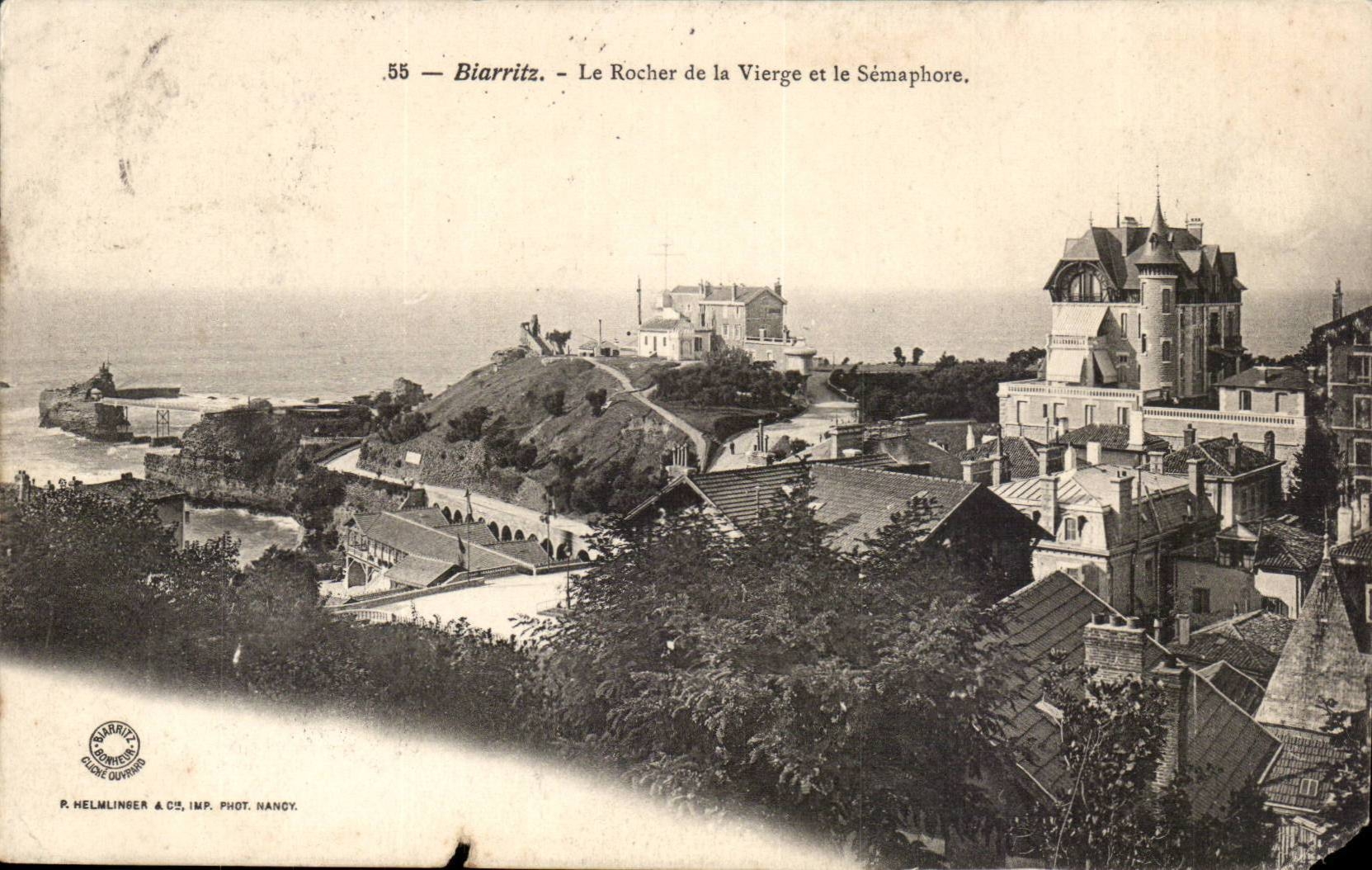 Biarritz CPA Le rocher de la vierge et le Semaphore
