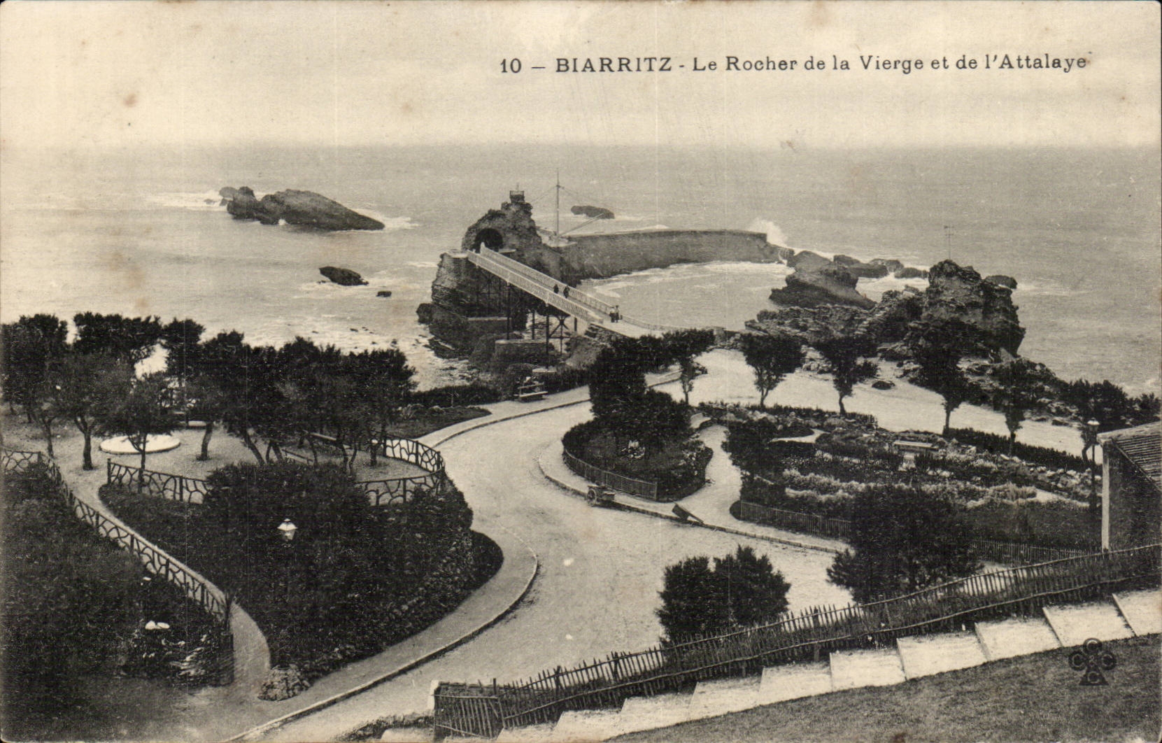 Biarritz CPA Le rocher de la vierge et de l'attalaye