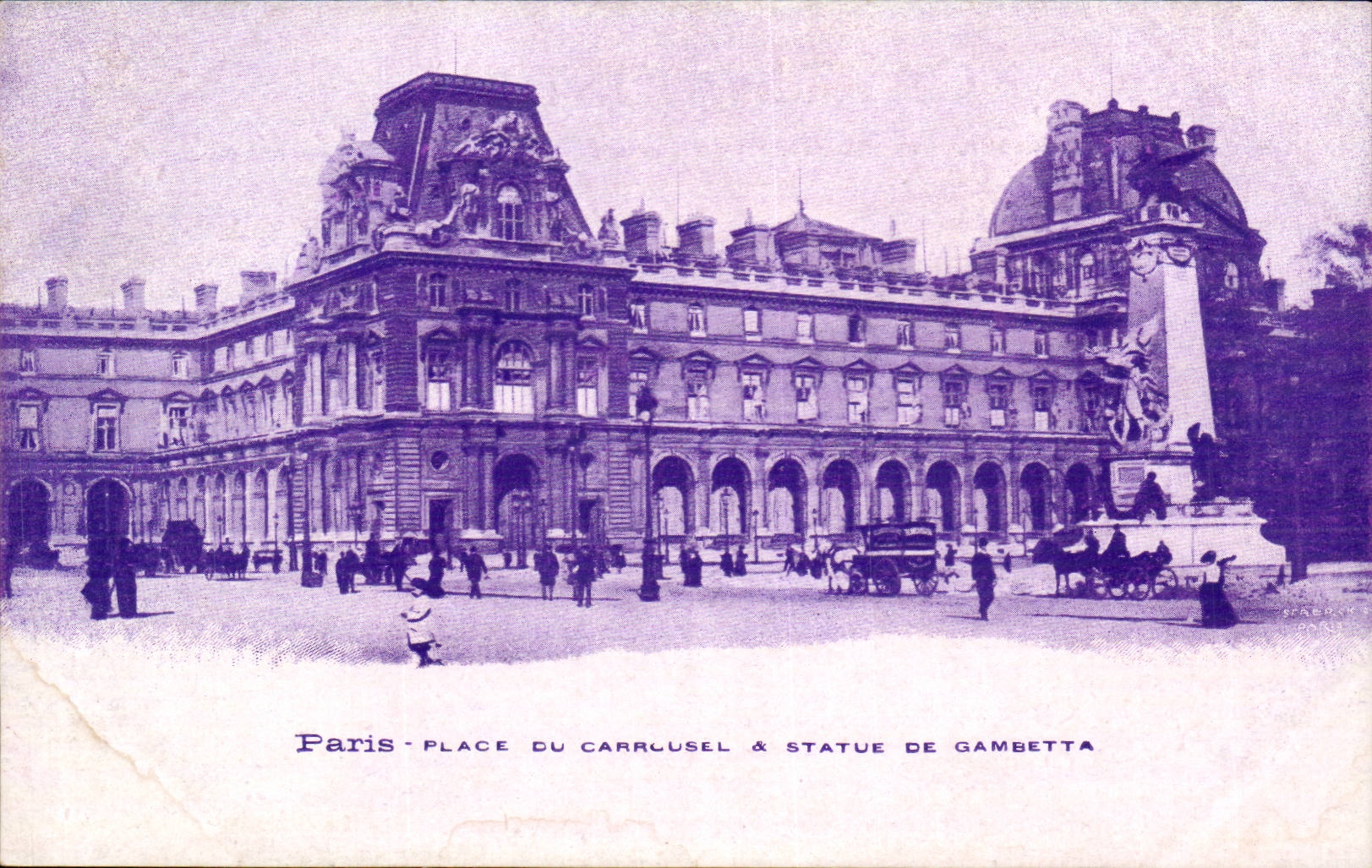 Paris CPA Place du carrousel et statue de Gambetta