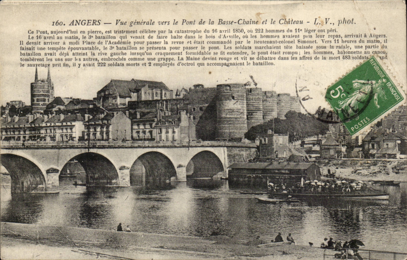Angers CPA View towards the bridge of the Low chain and the castle