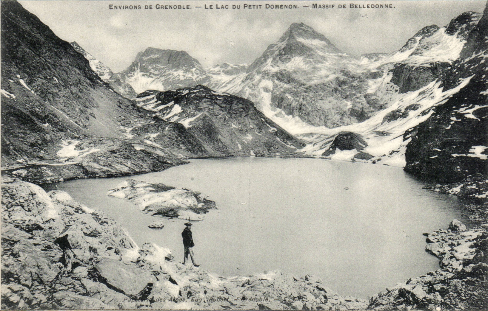 Surroundings of Grenoble cPA the lake of small Domenon Mountain of Belledonne