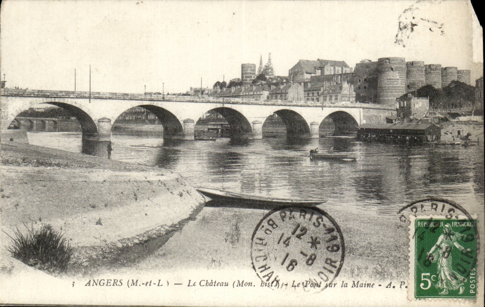 Angers CPA the castle the bridge on the Marne