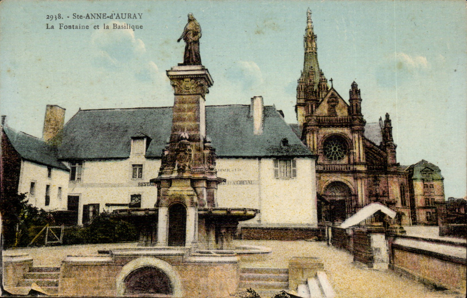 Sainte Anne d' Auray - the Fountain and Basilica CPA