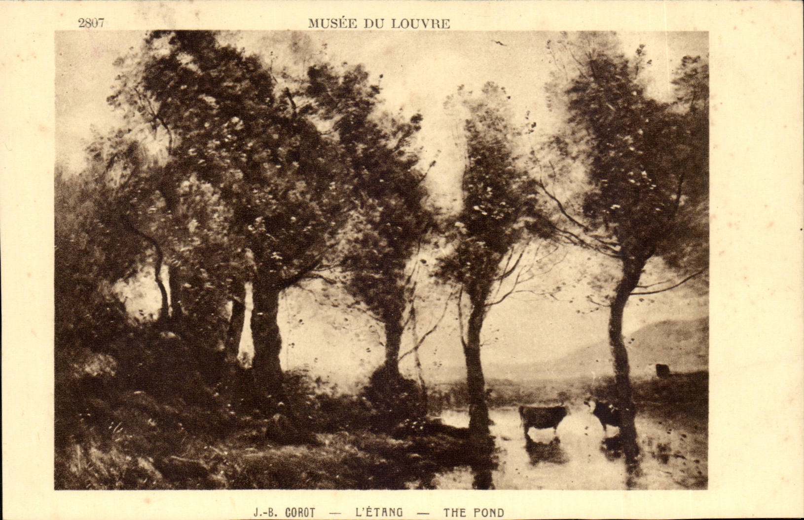 Paris 1 - Musee du Louvre - Corot - L'Etang - The Pond CPA 